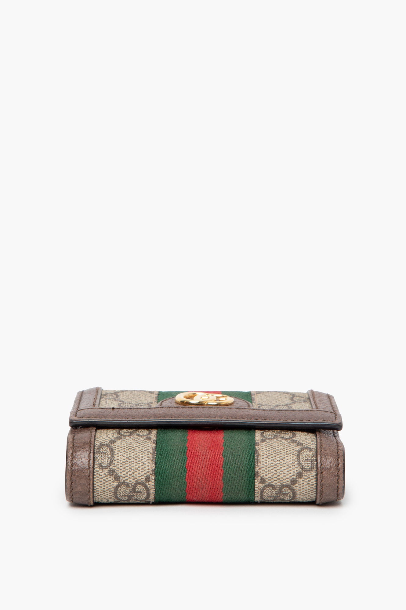 Gucci Brown Monogram Ophildia Tri Fold Wallet
