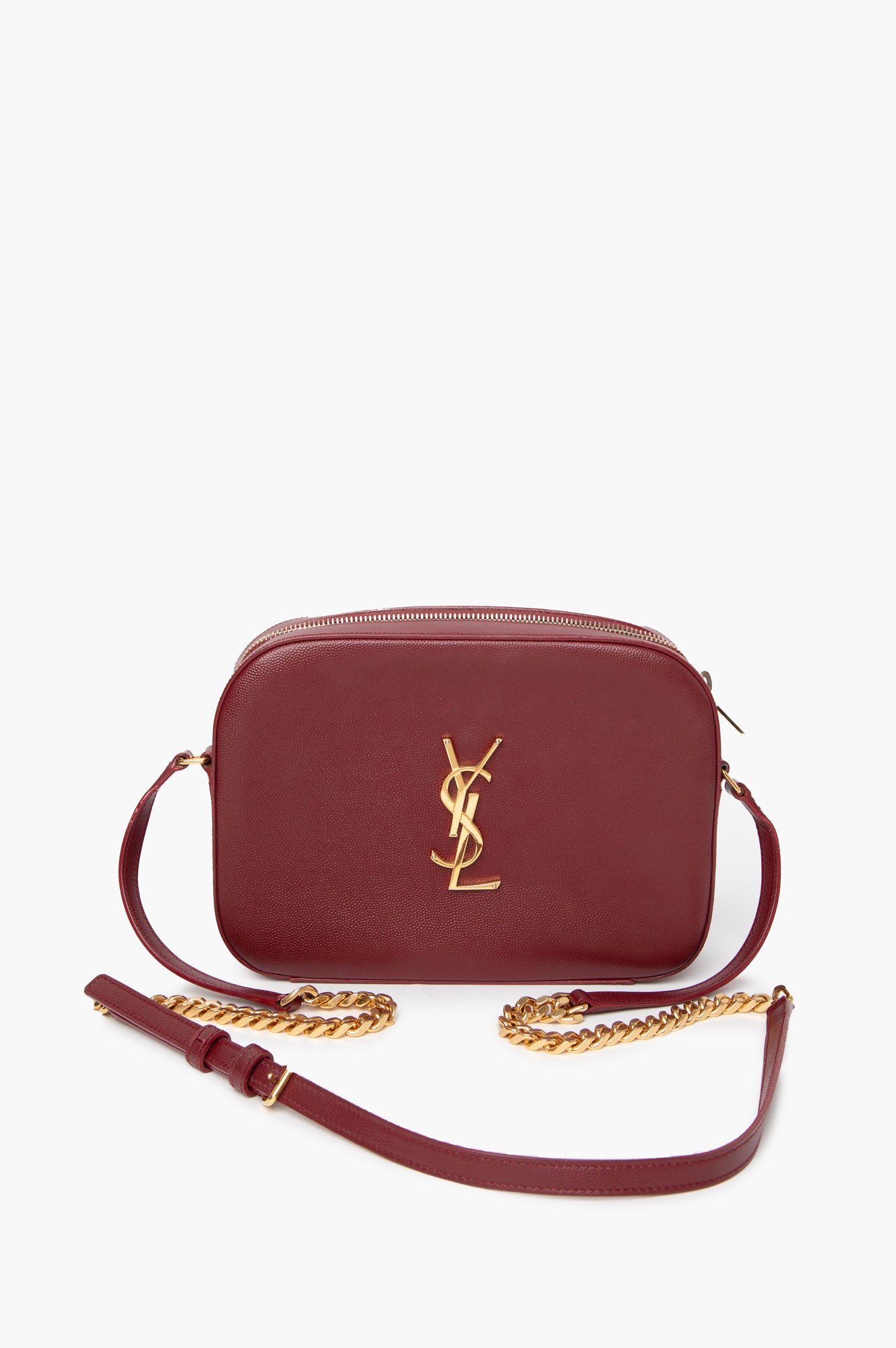 Saint Laurent Burgundy Camera Bag