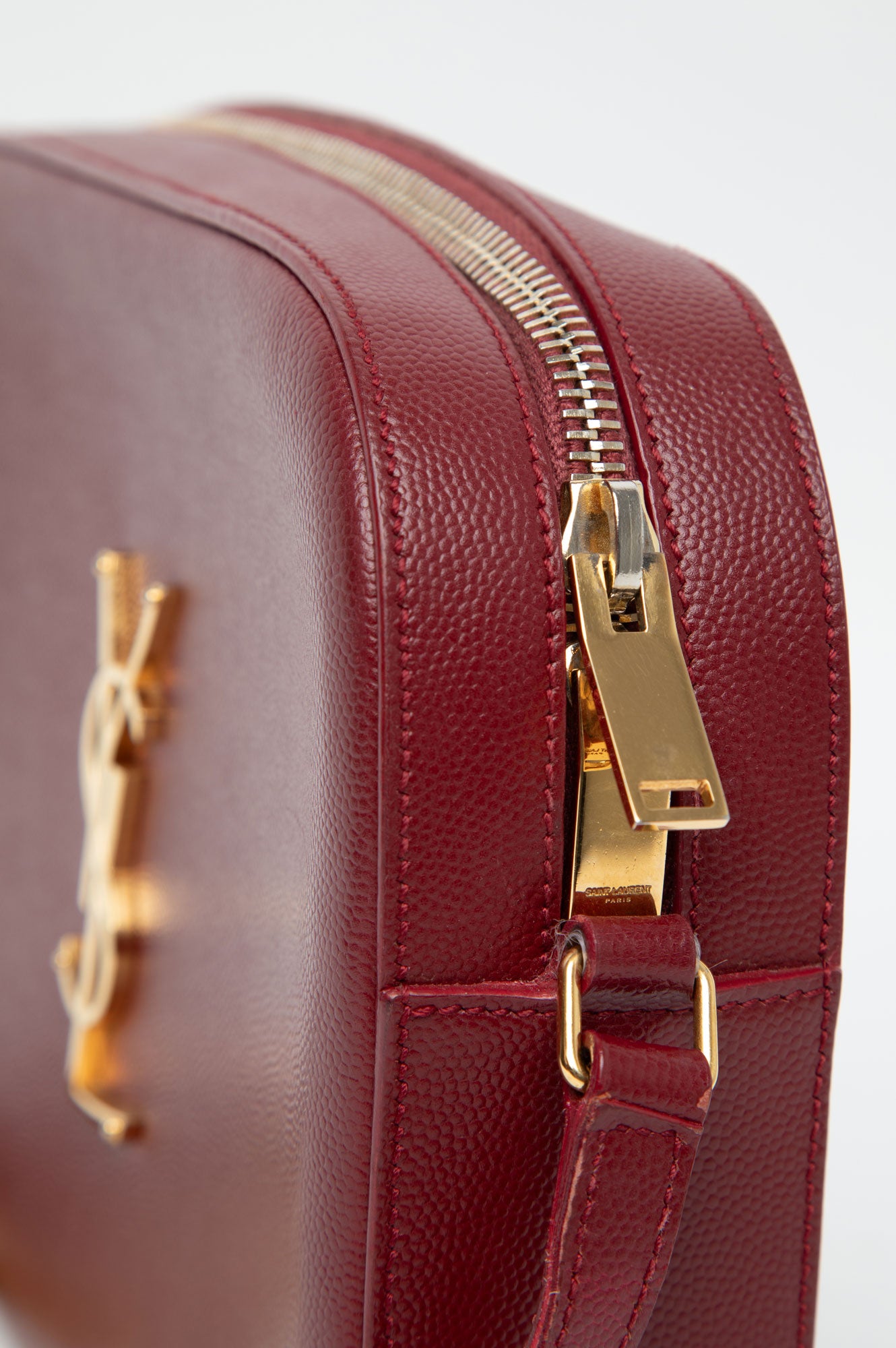 Saint Laurent Burgundy Camera Bag
