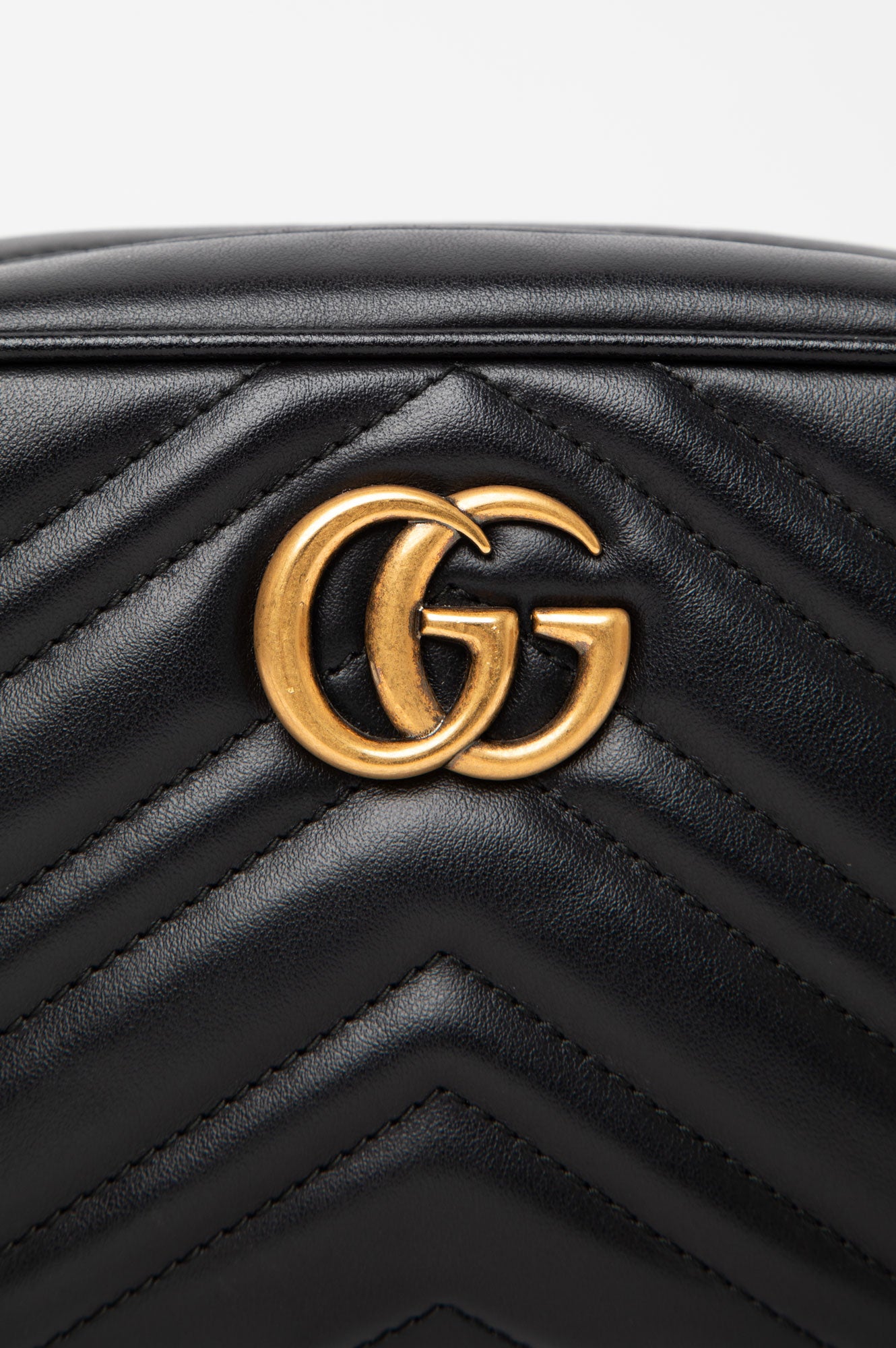 Gucci Black GG Marmont Leather Mini Camera Bag