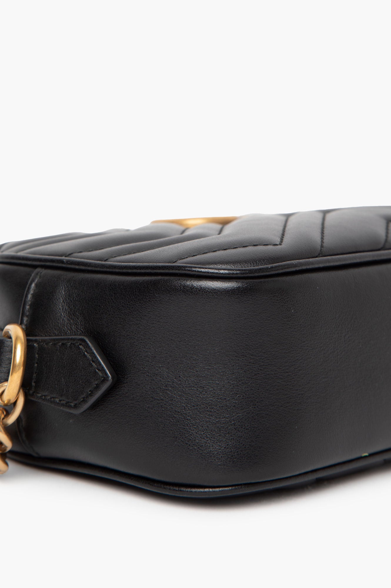 Gucci Black GG Marmont Leather Mini Camera Bag