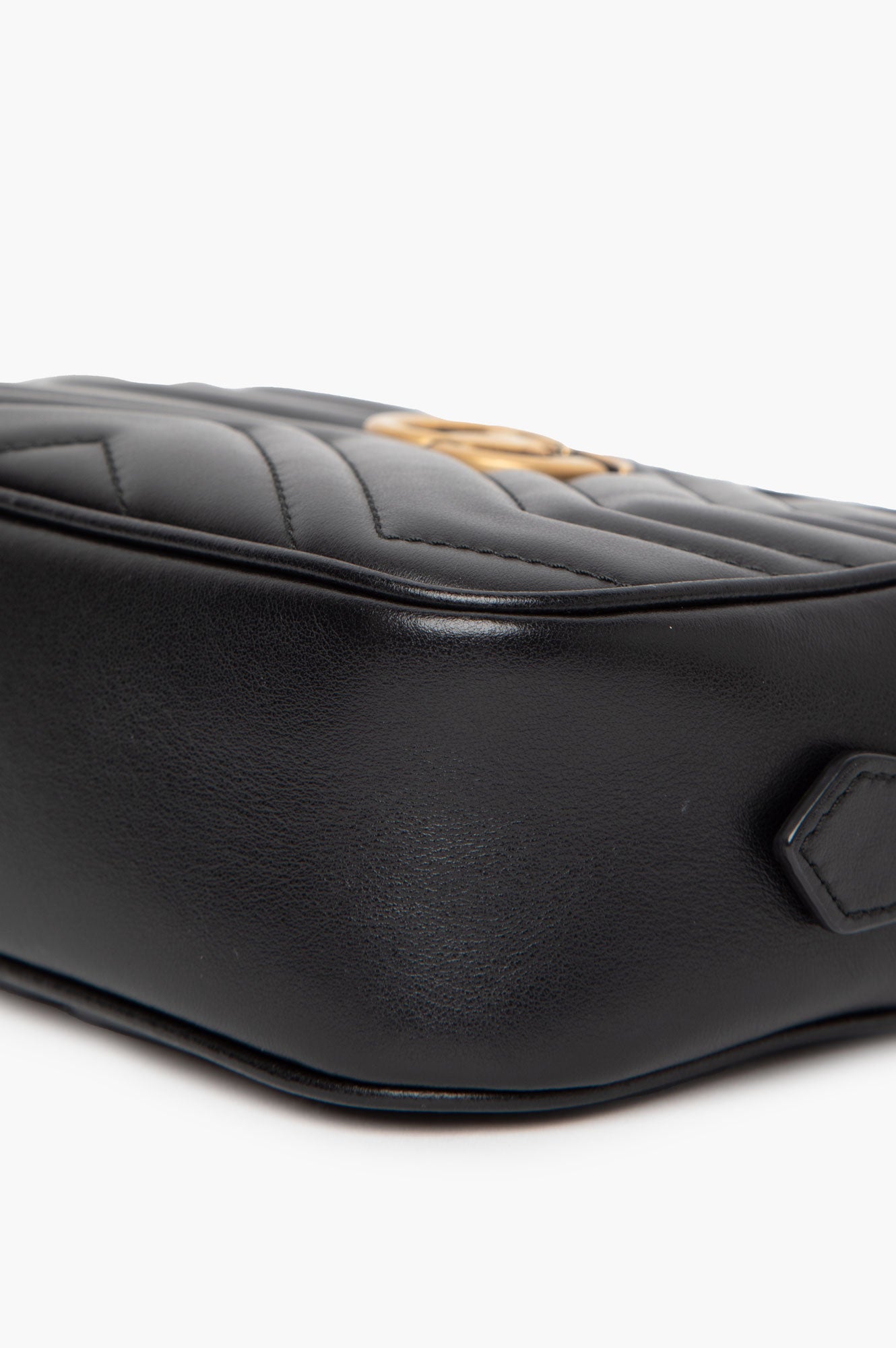 Gucci Black GG Marmont Leather Mini Camera Bag