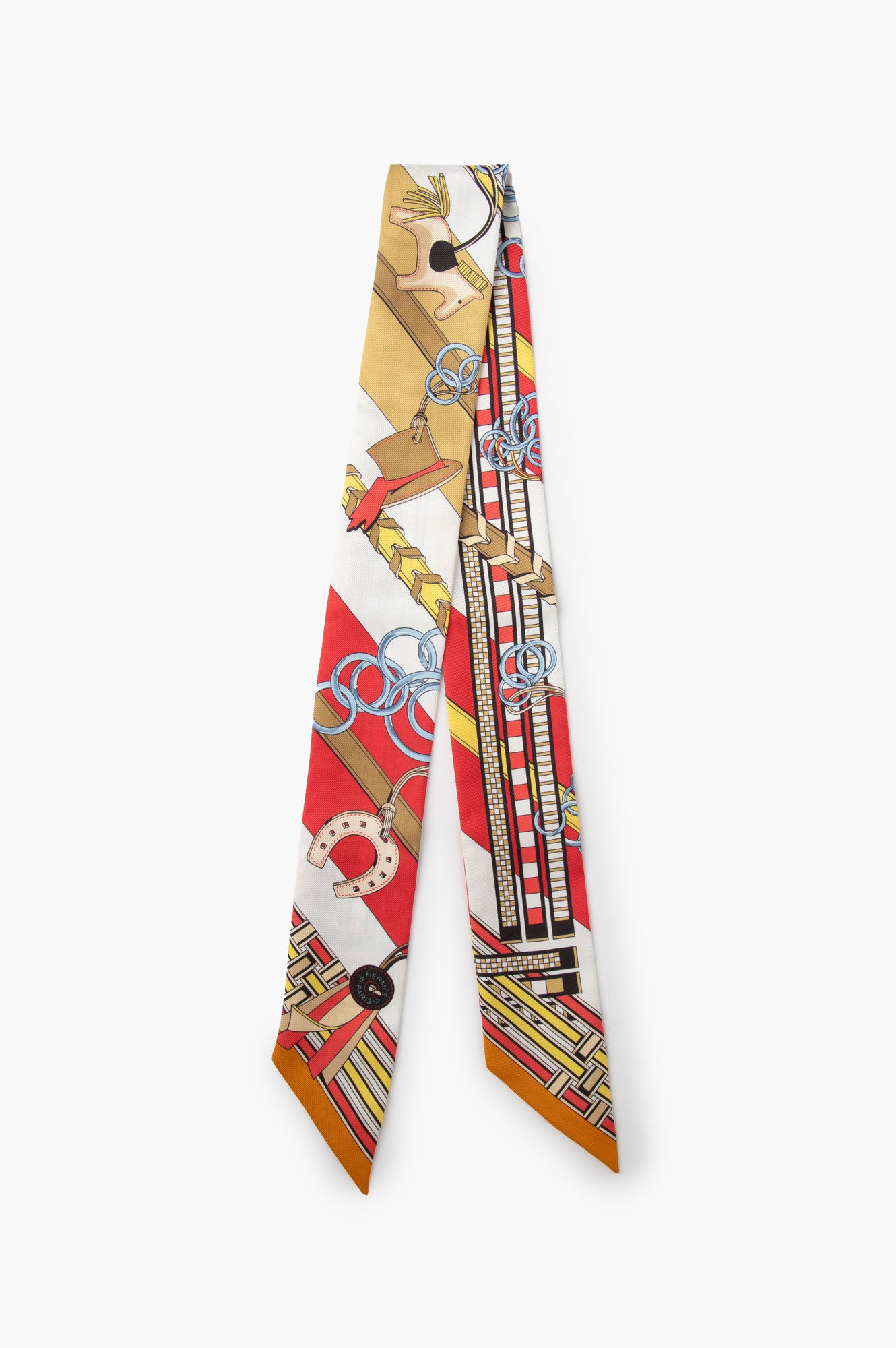 Hermes Red/Yellow Brides Et Gris Twilly