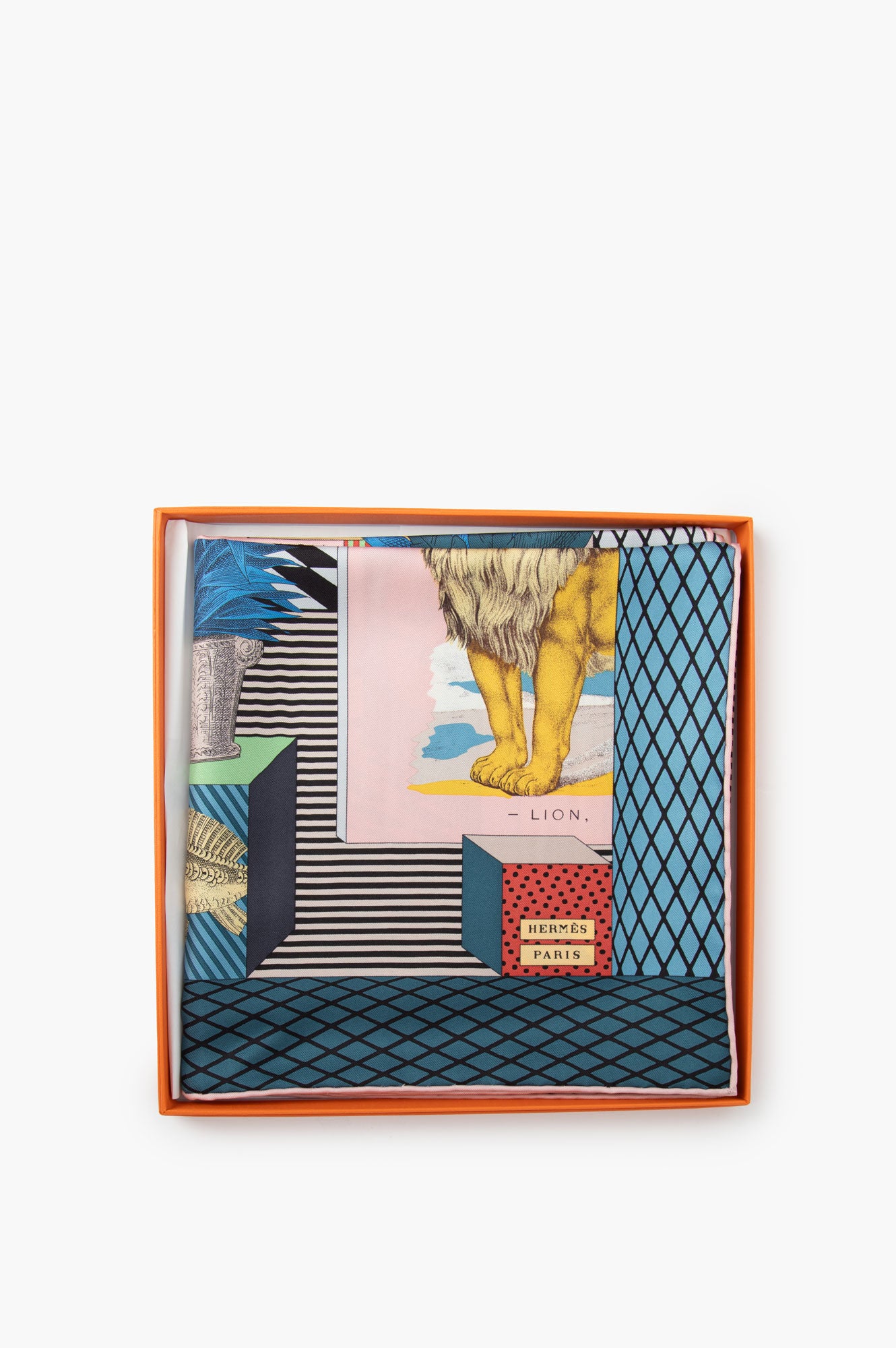 Hermes Blue Grand Theatre Nouveau 90*90 Silk Scarf