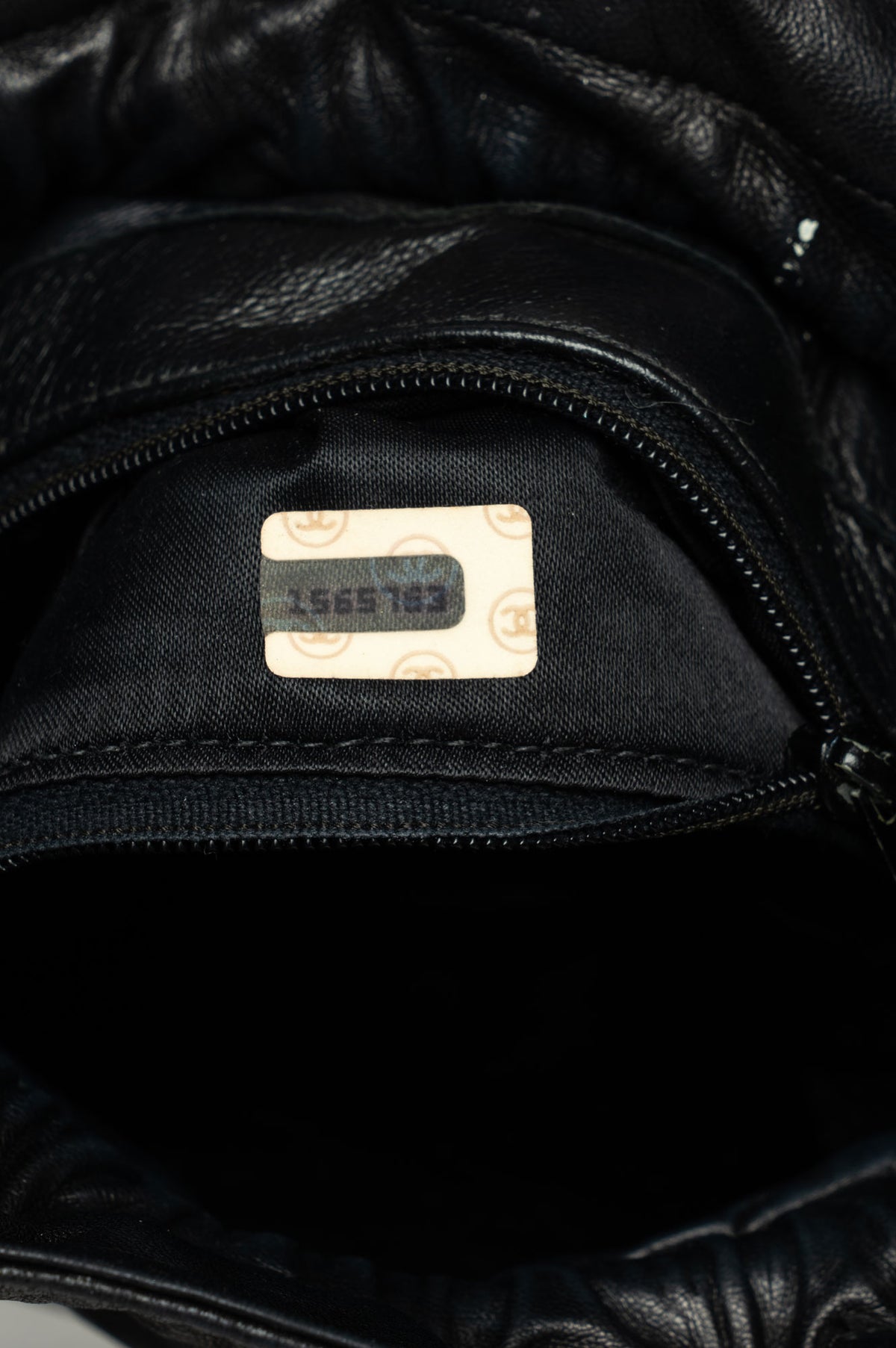 Chanel Vintage 1989 Black Lambskin Quilted Tassel Bucket Bag