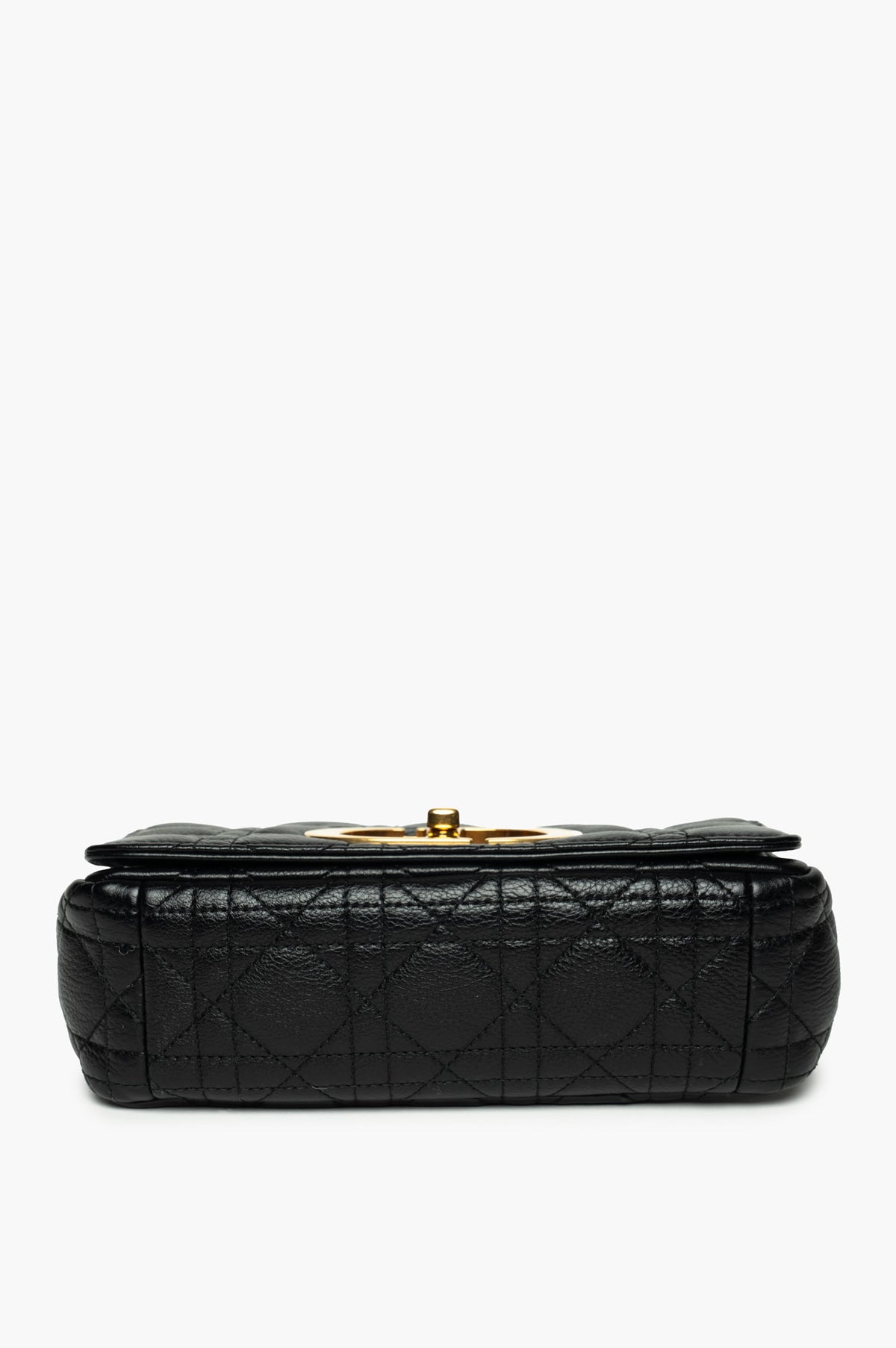 Christian Dior Black Cannage Grained Calfskin Small Caro Bag