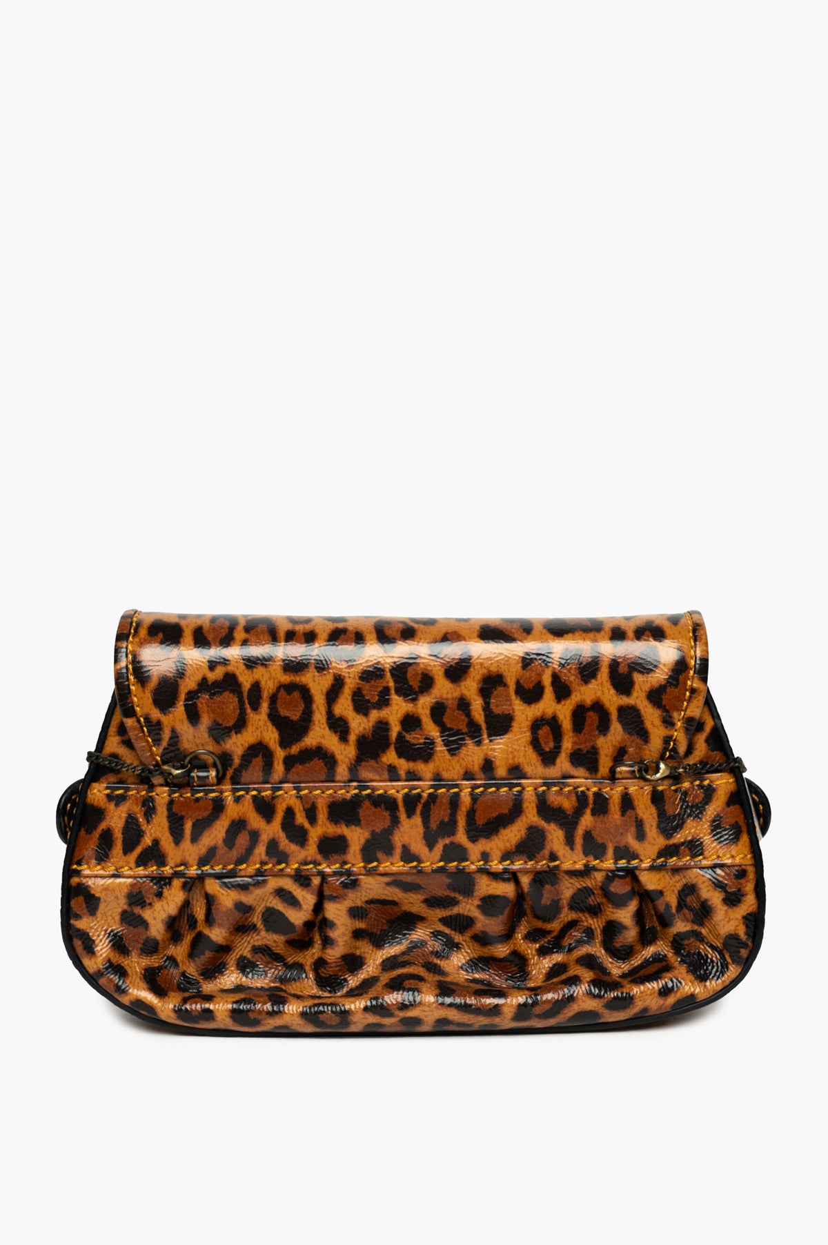 Fendi Leopard Print Patent Leather Mini B Bis Bag