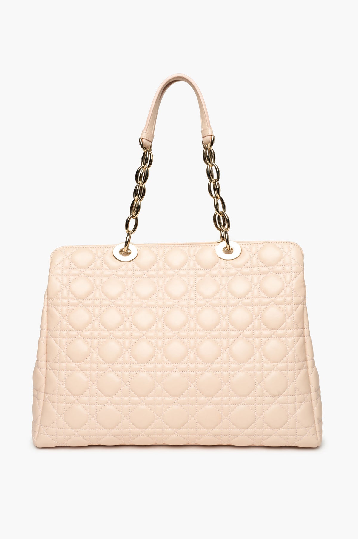 Christian Dior Light Pink Cannage Lambskin Soft Shopping Tote