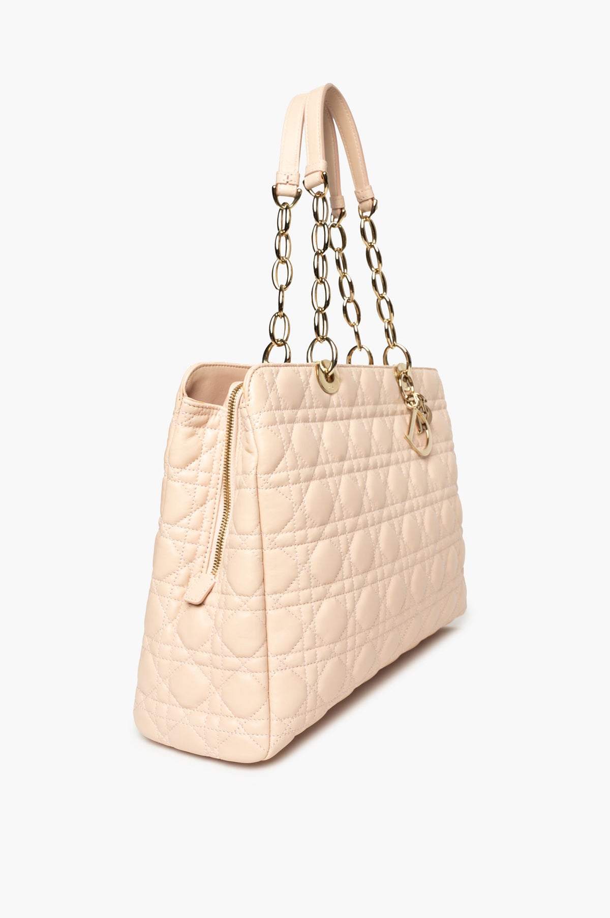Christian Dior Light Pink Cannage Lambskin Soft Shopping Tote