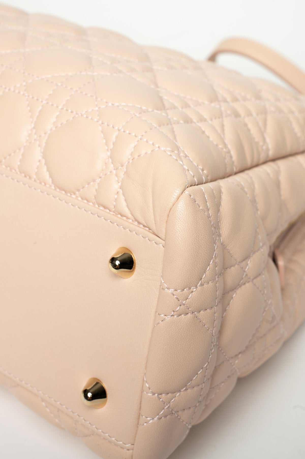 Christian Dior Light Pink Cannage Lambskin Soft Shopping Tote