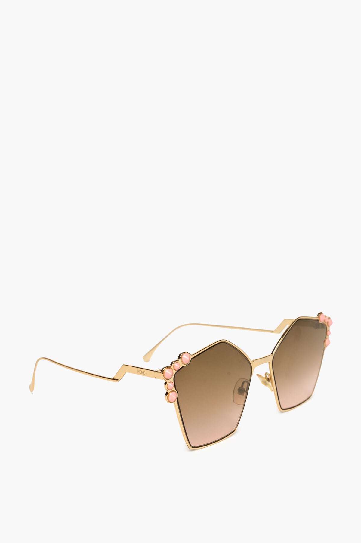 Fendi Pink Studded Gold Frame FF0261/S Sunglasses