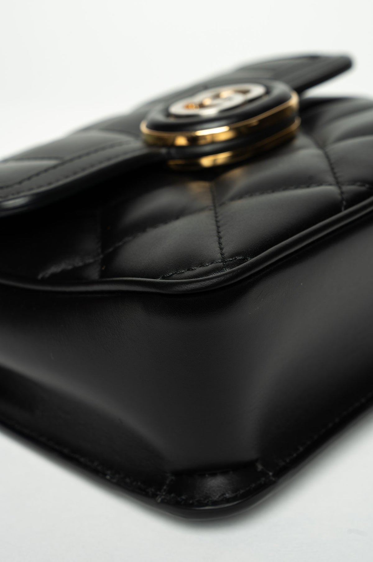 Gucci Black Quilted Leather Mini Deco Chain Shoulder Bag