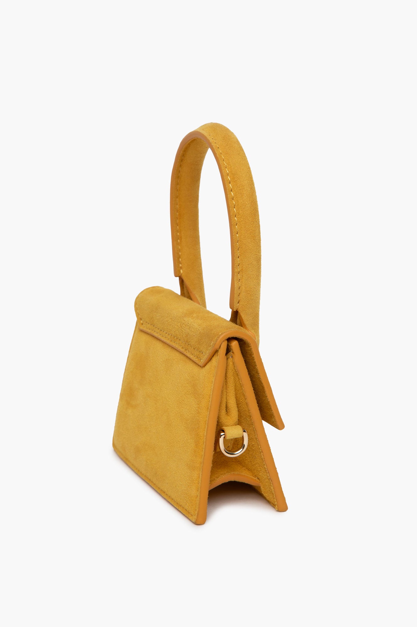 Jacquemus Yellow Suede Le Chiquito Mini Bag With Strap