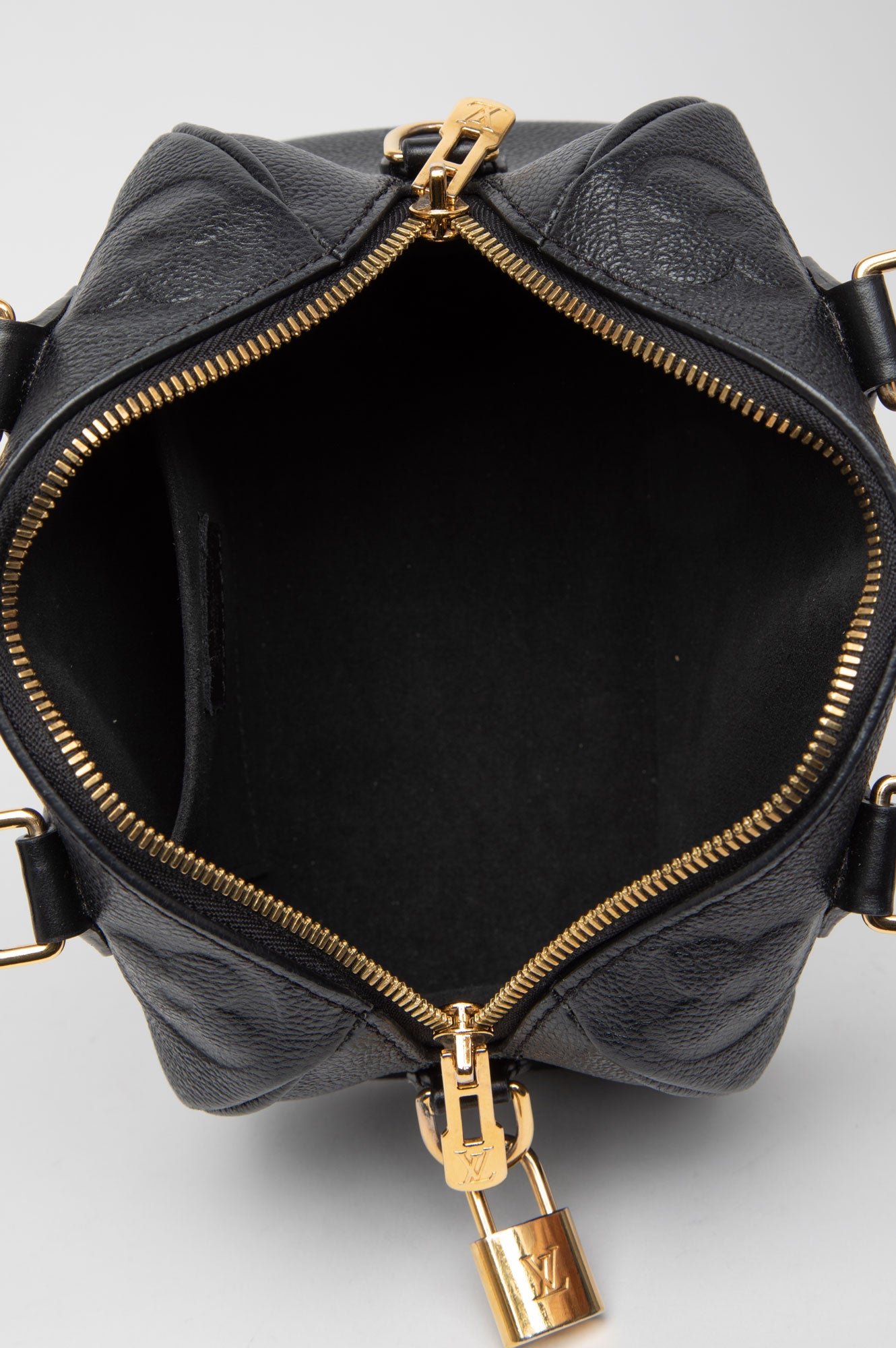 Louis Vuitton Black Monogram Empreinte Speedy 20 Bag