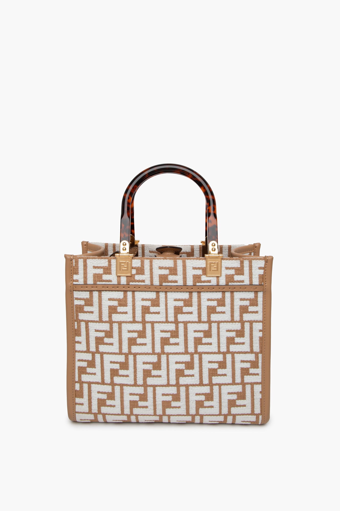 Fendi Beige Zucca FF Small Sunshine Tote Bag With Strap
