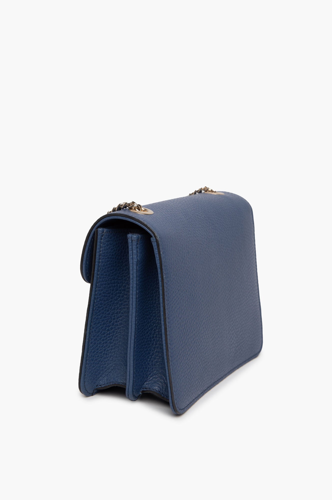 Gucci Blue Small Dollar Interlock GG Leather Bag