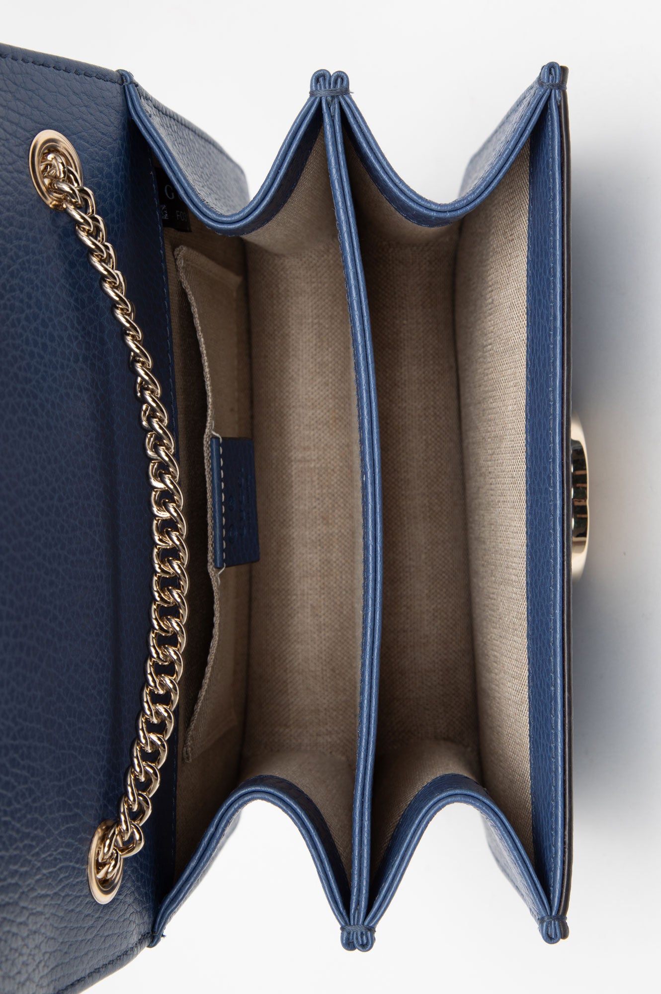 Gucci Blue Small Dollar Interlock GG Leather Bag