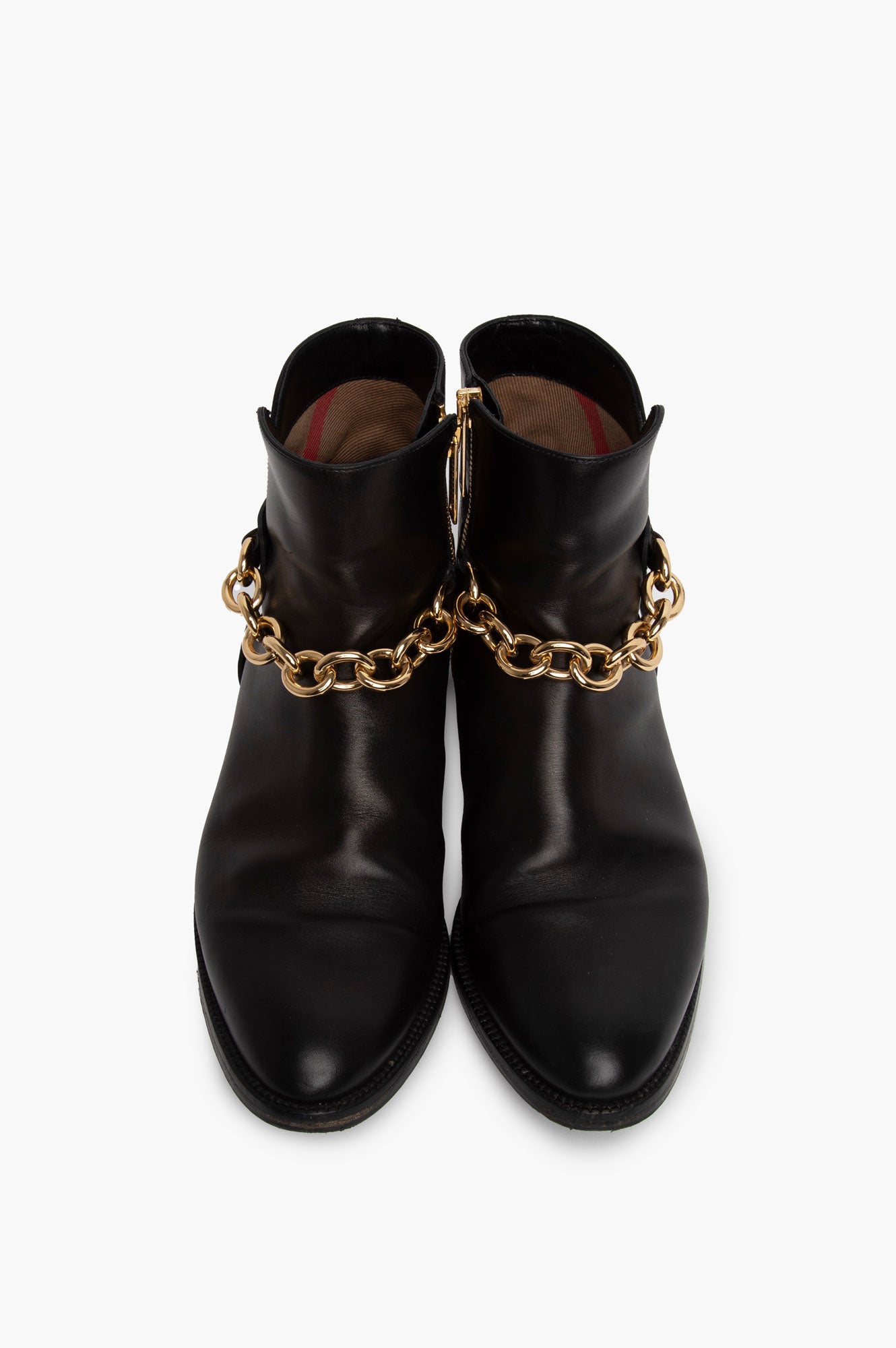Burberry Black Chain Ankle Boots Size 37