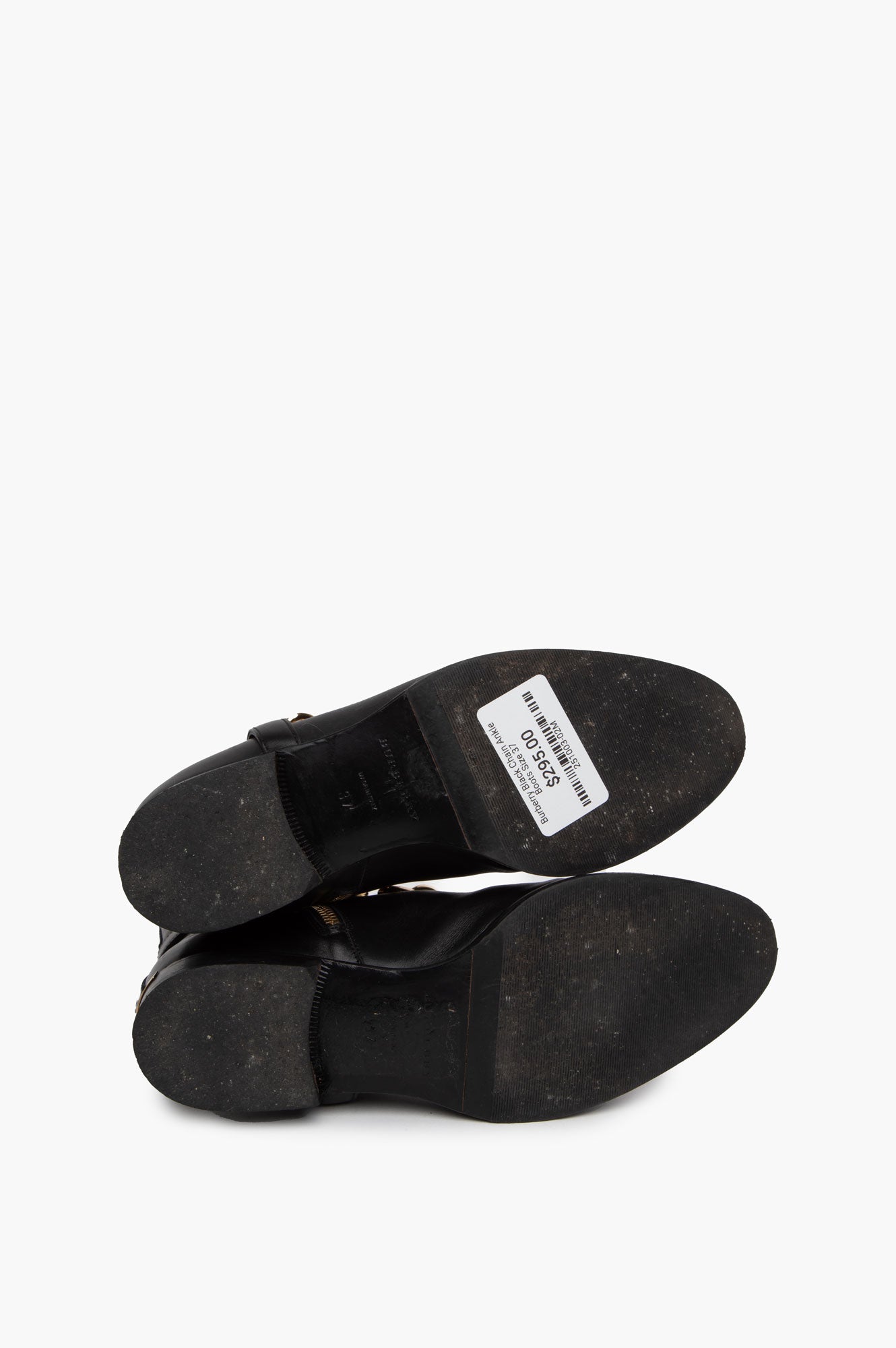 Burberry Black Chain Ankle Boots Size 37