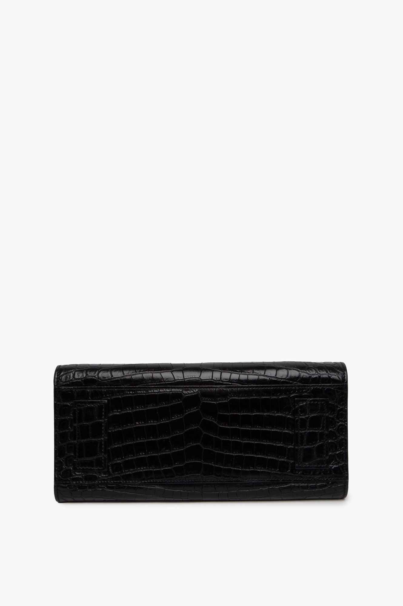 Saint Laurent Black Croc Embossed Sac De Jour Bag