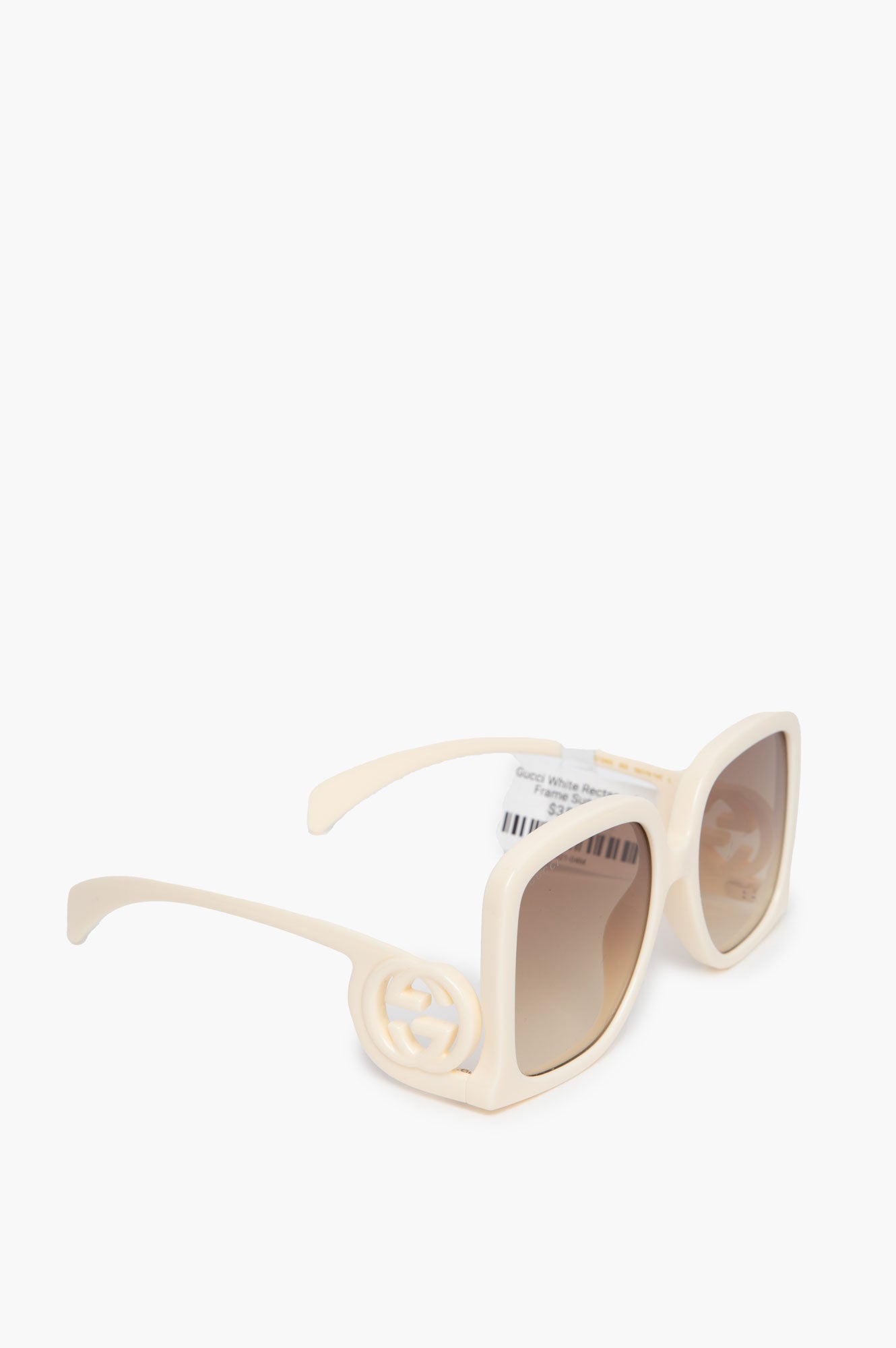 Gucci White Rectangular Frame Sunglass