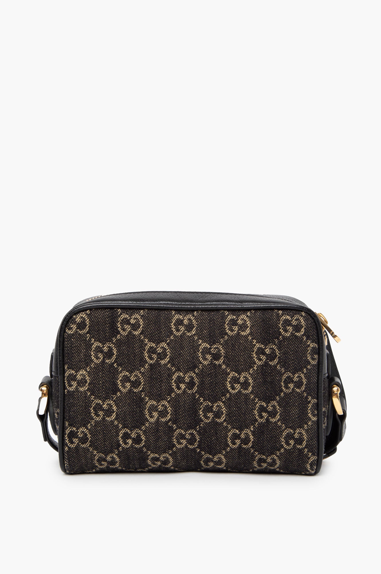 Gucci Denim Navy Blue GG Canvas Messenger Crossbody Bag