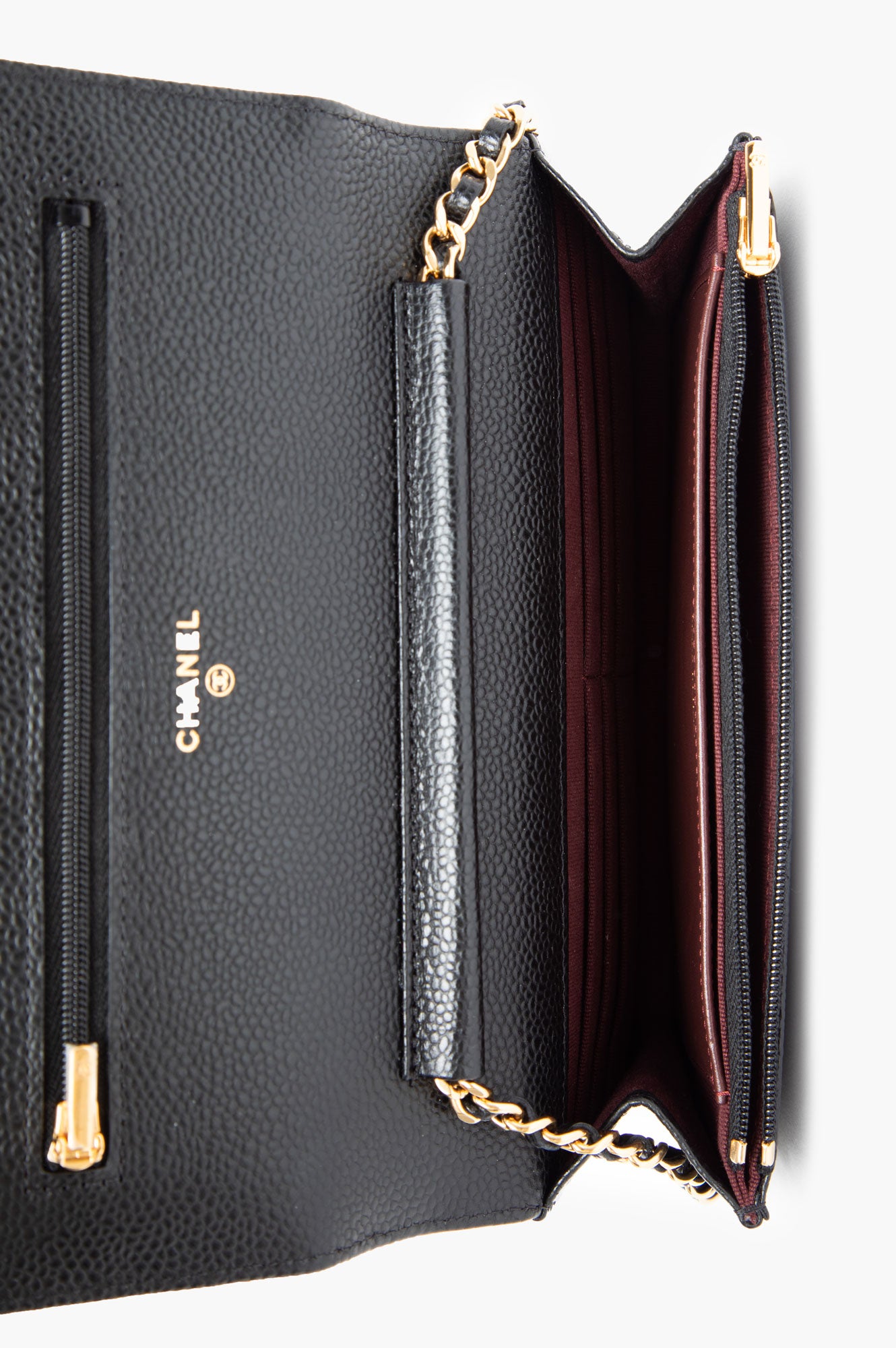 Chanel Black Caviar Leather Wallet On Chain Bag