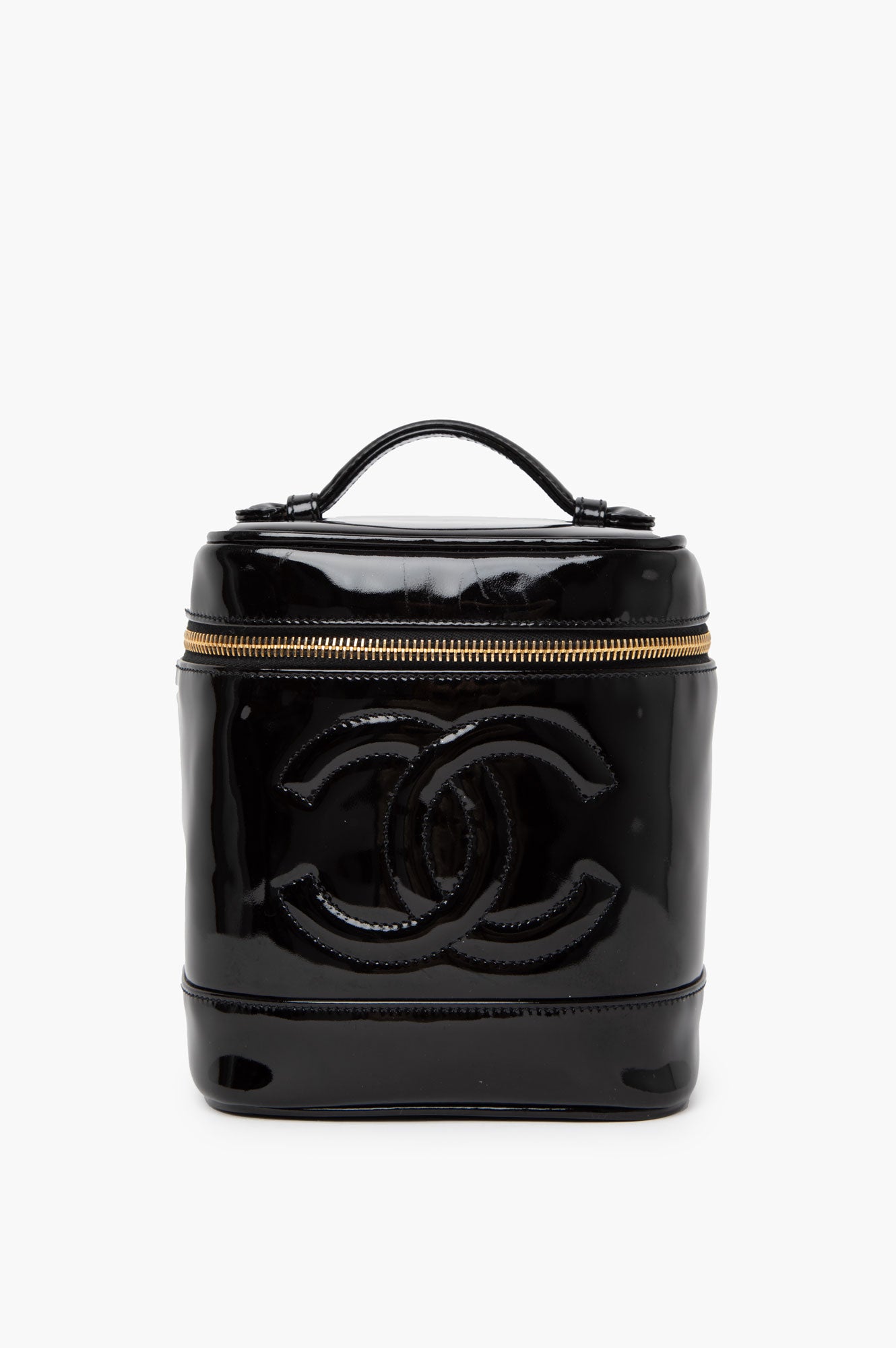 Chanel Black Patent Vanity Bag
