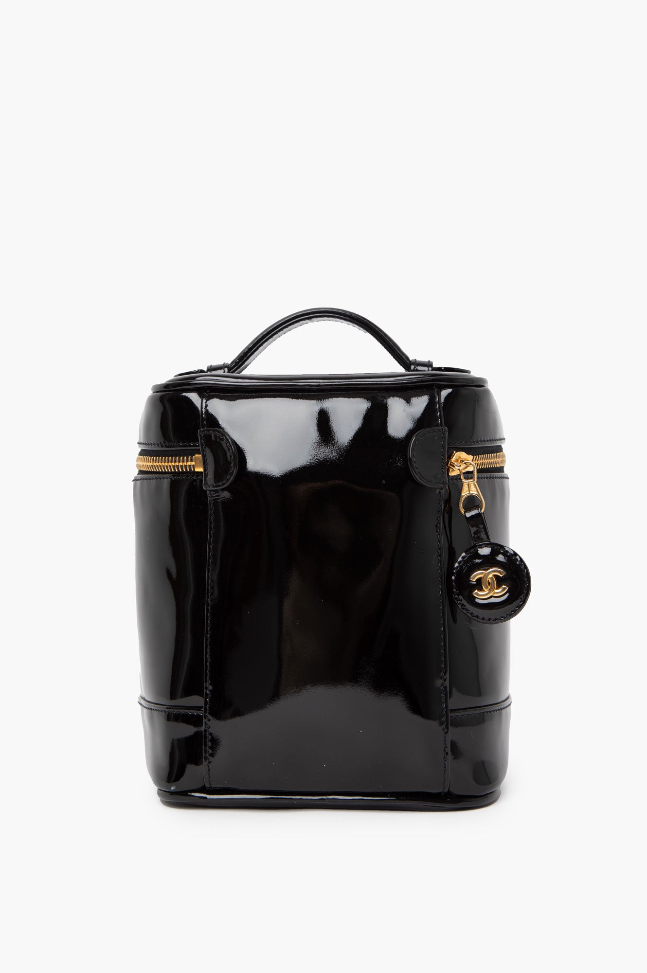 Chanel Black Patent Vanity Bag