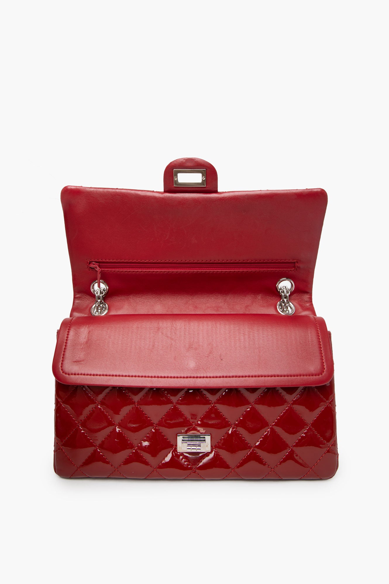 Chanel 2010 Red Patent 2.55 Reissue Double Flap 226