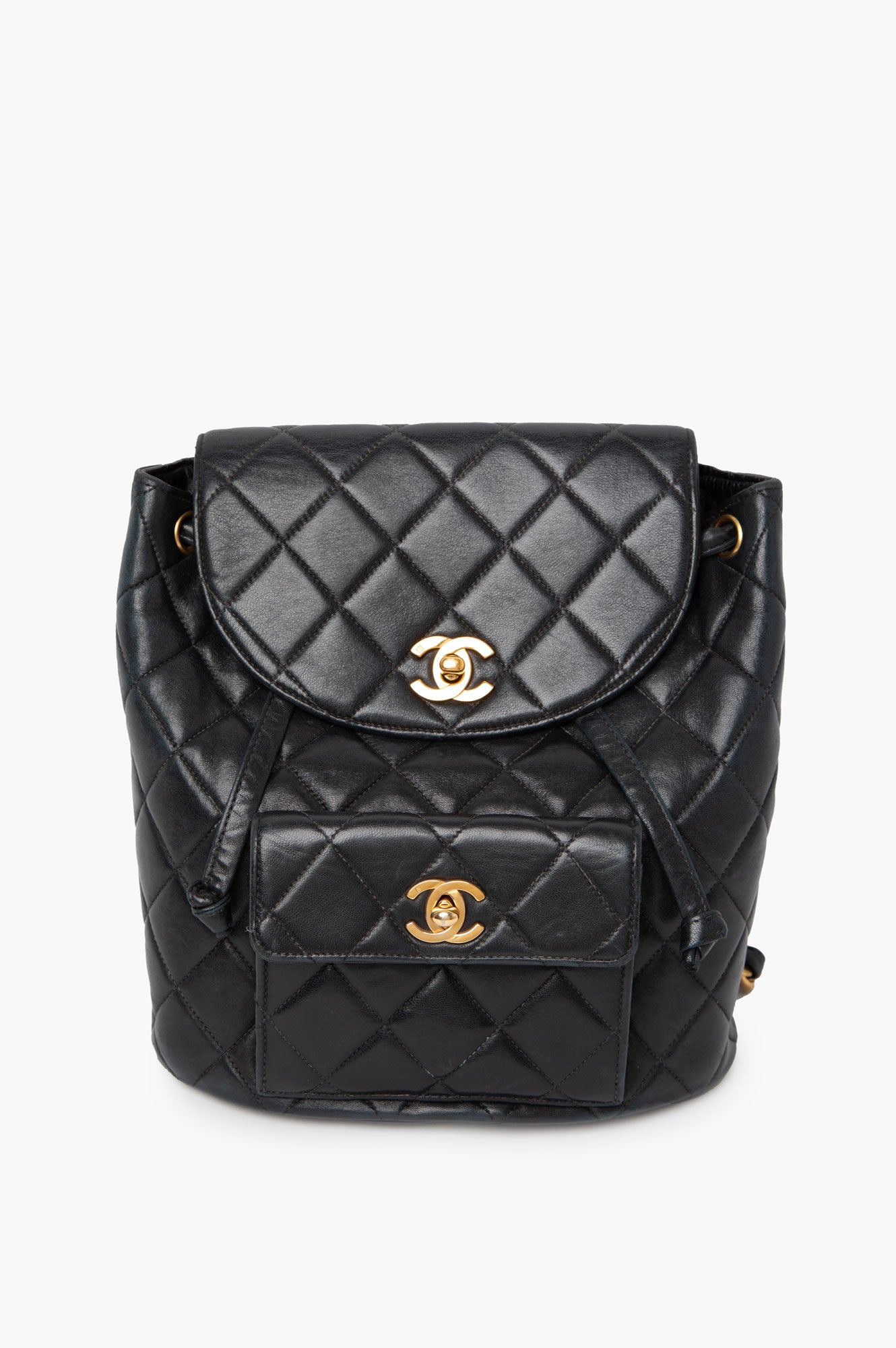 Chanel Black Vintage Duma Leather Backpack