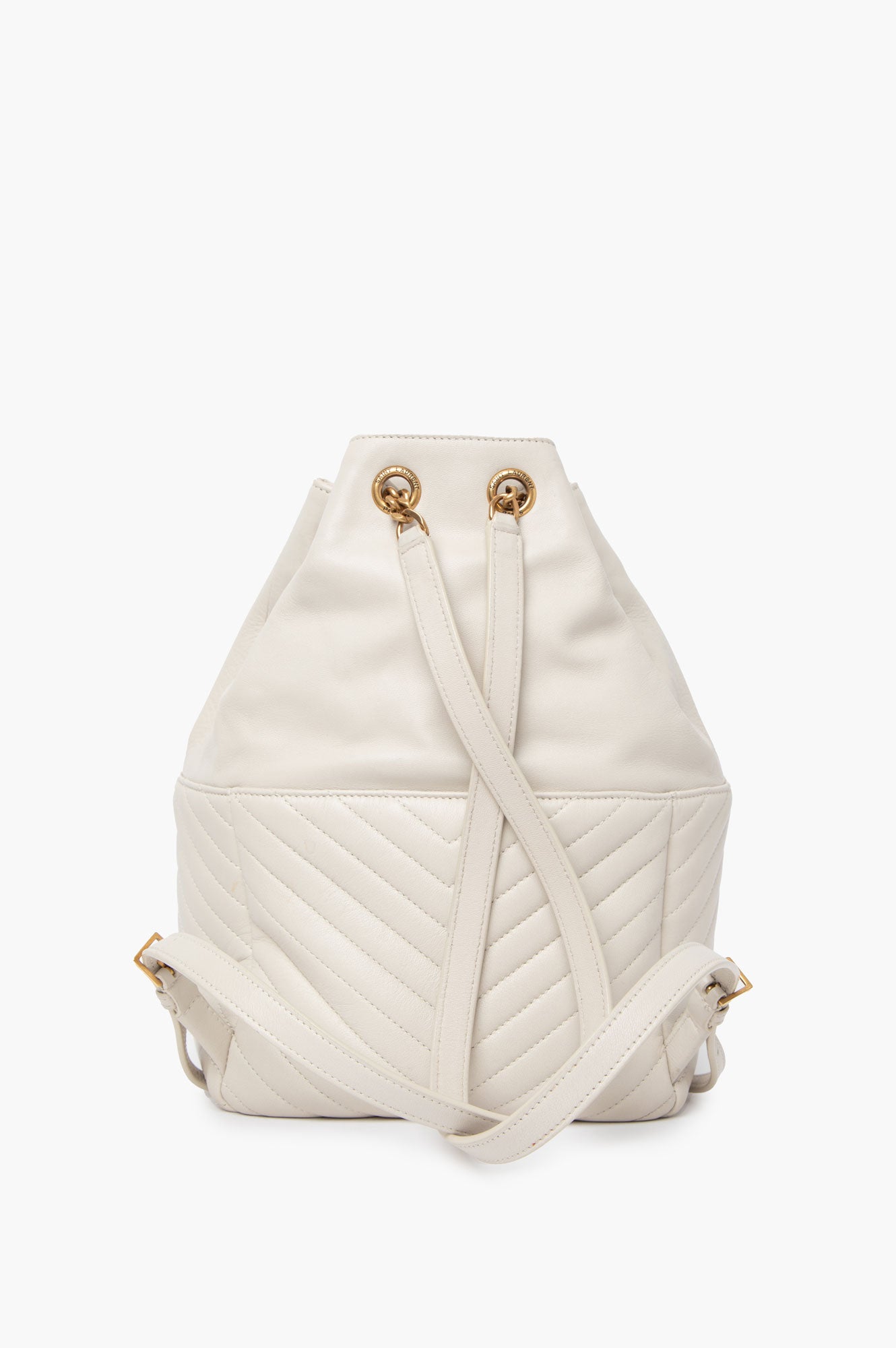 Saint Laurent White Leather Joe Backpack