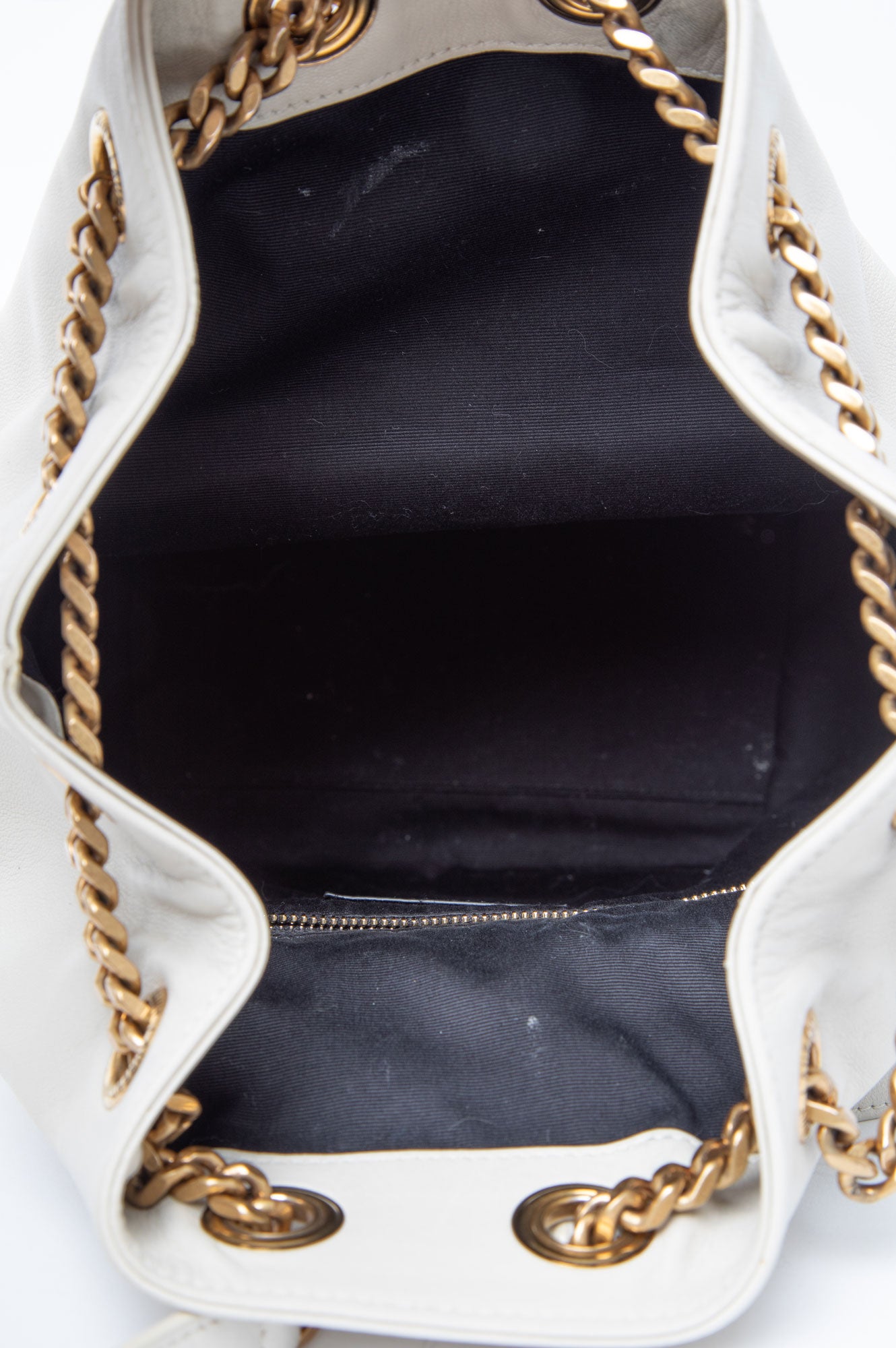 Saint Laurent White Leather Joe Backpack