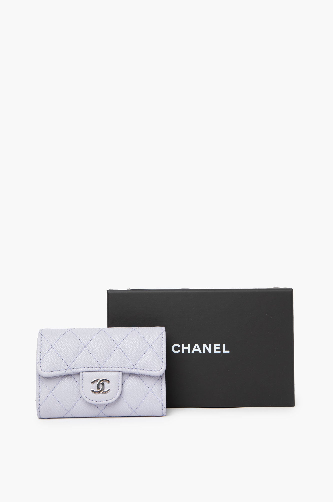 Chanel 2021 Lavender Flap Keychain Wallet