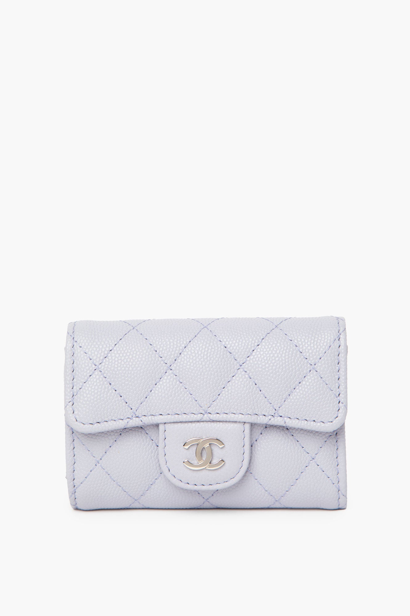 Chanel 2021 Lavender Flap Keychain Wallet