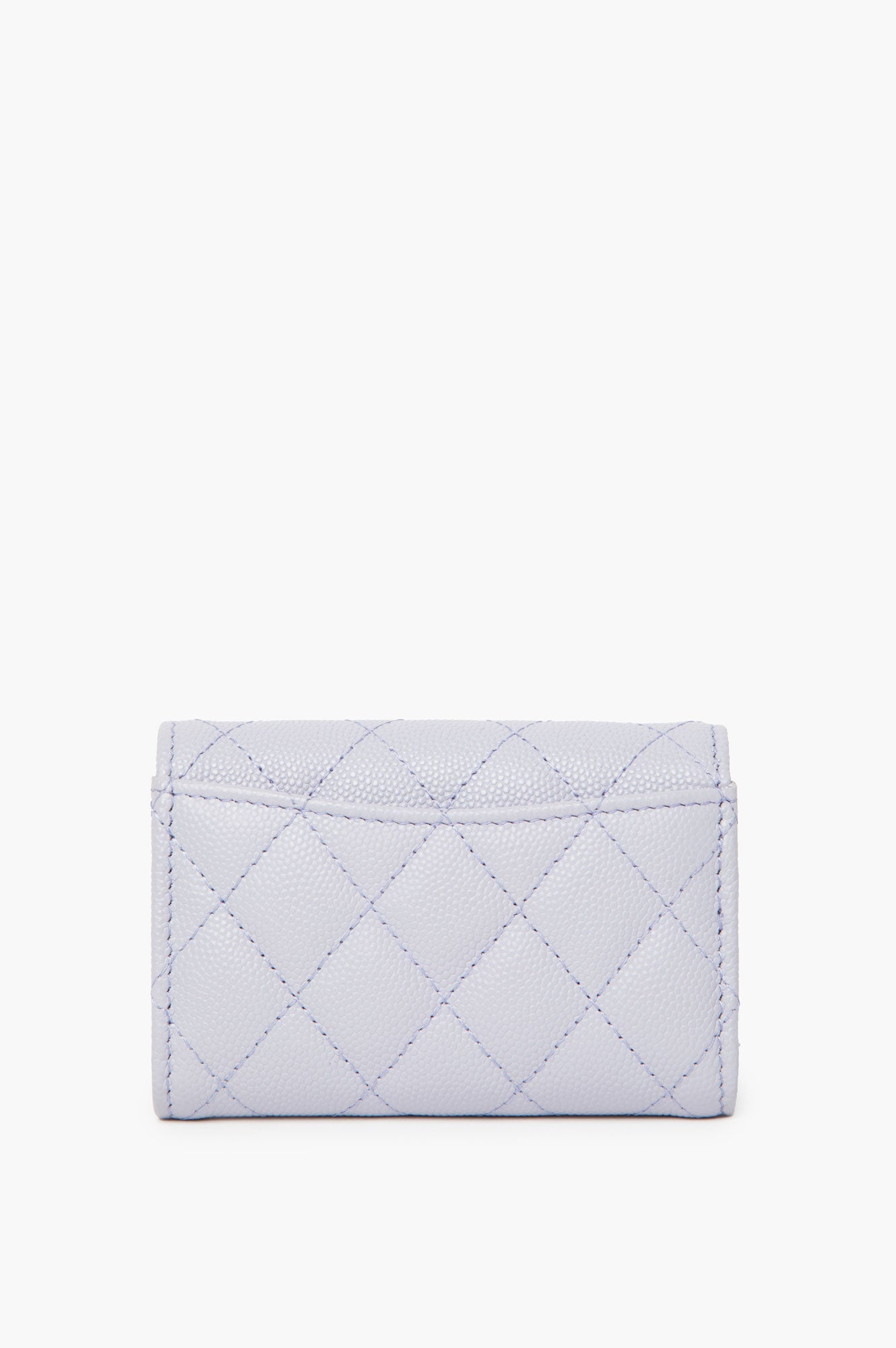 Chanel 2021 Lavender Flap Keychain Wallet
