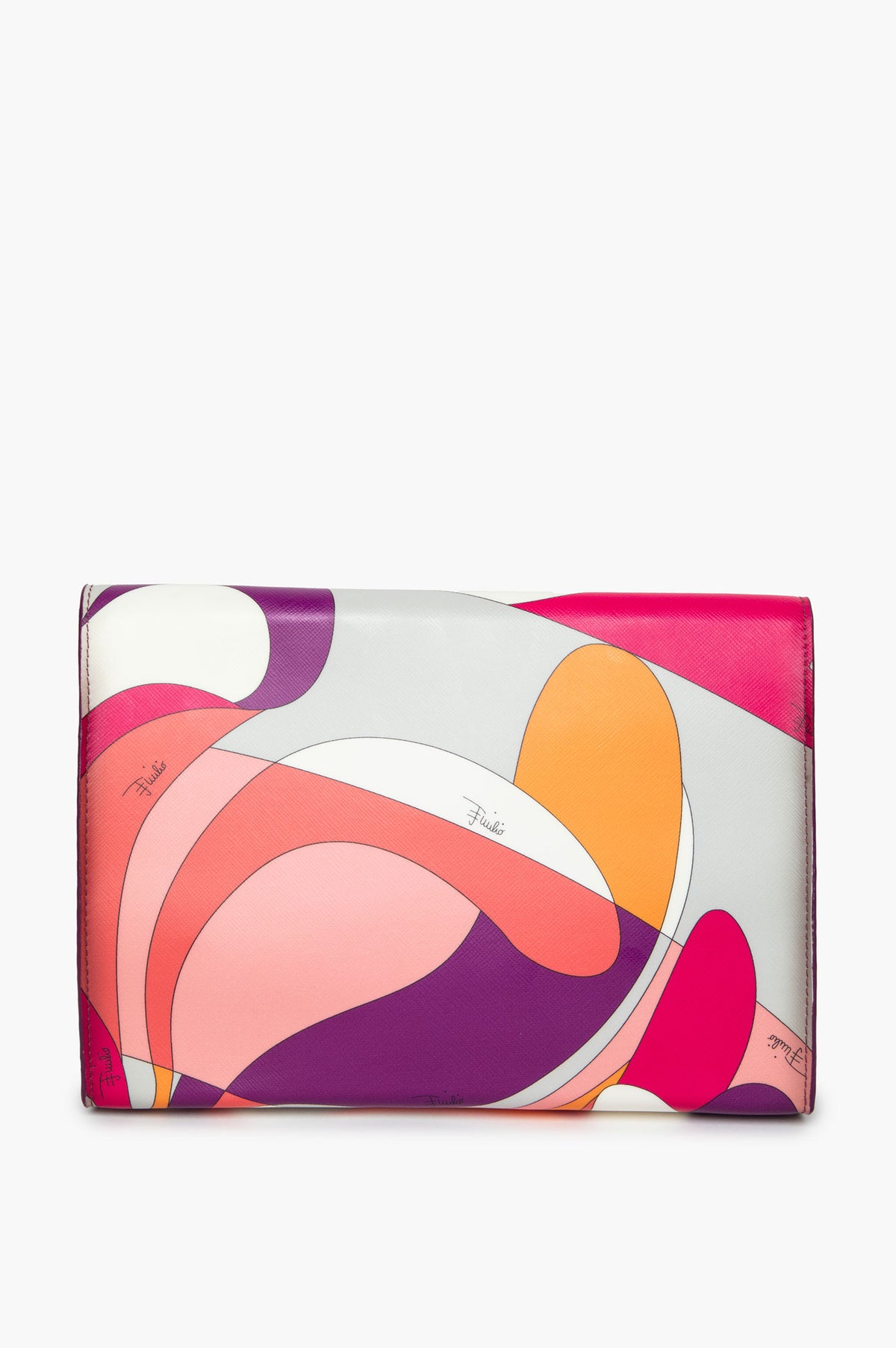 Emilio Pucci Multicolour Print Coated Canvas Clutch