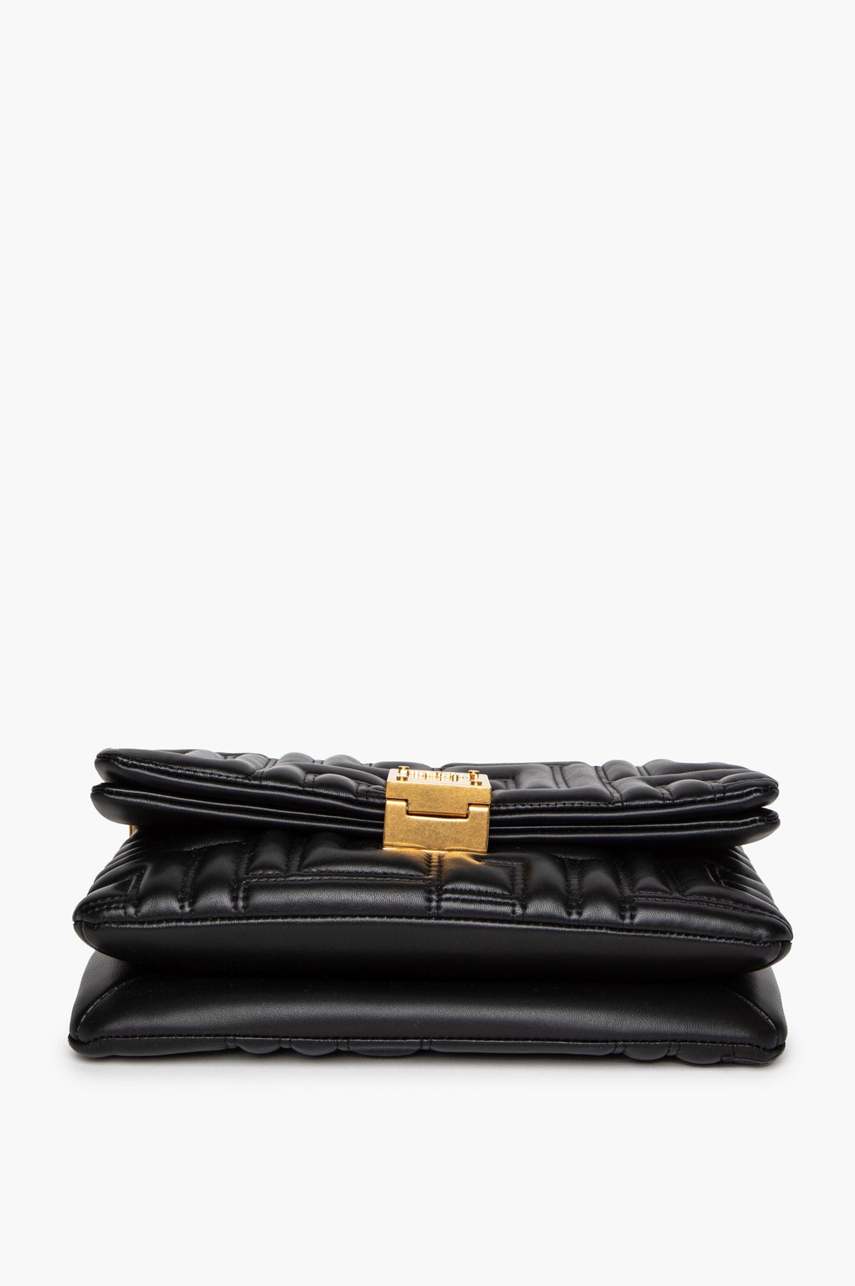Balmain Black Soft Quilted Lambskin Mini 1945 Shoulder Bag