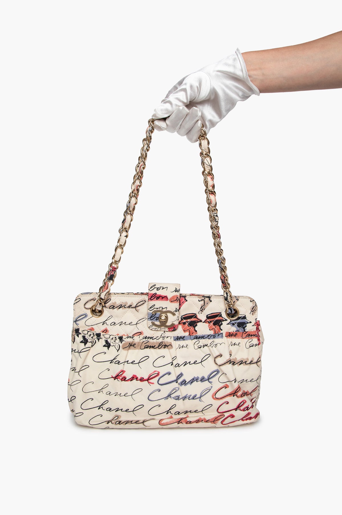 Chanel Quilted Canvas Graffiti Rue Cambon Bag