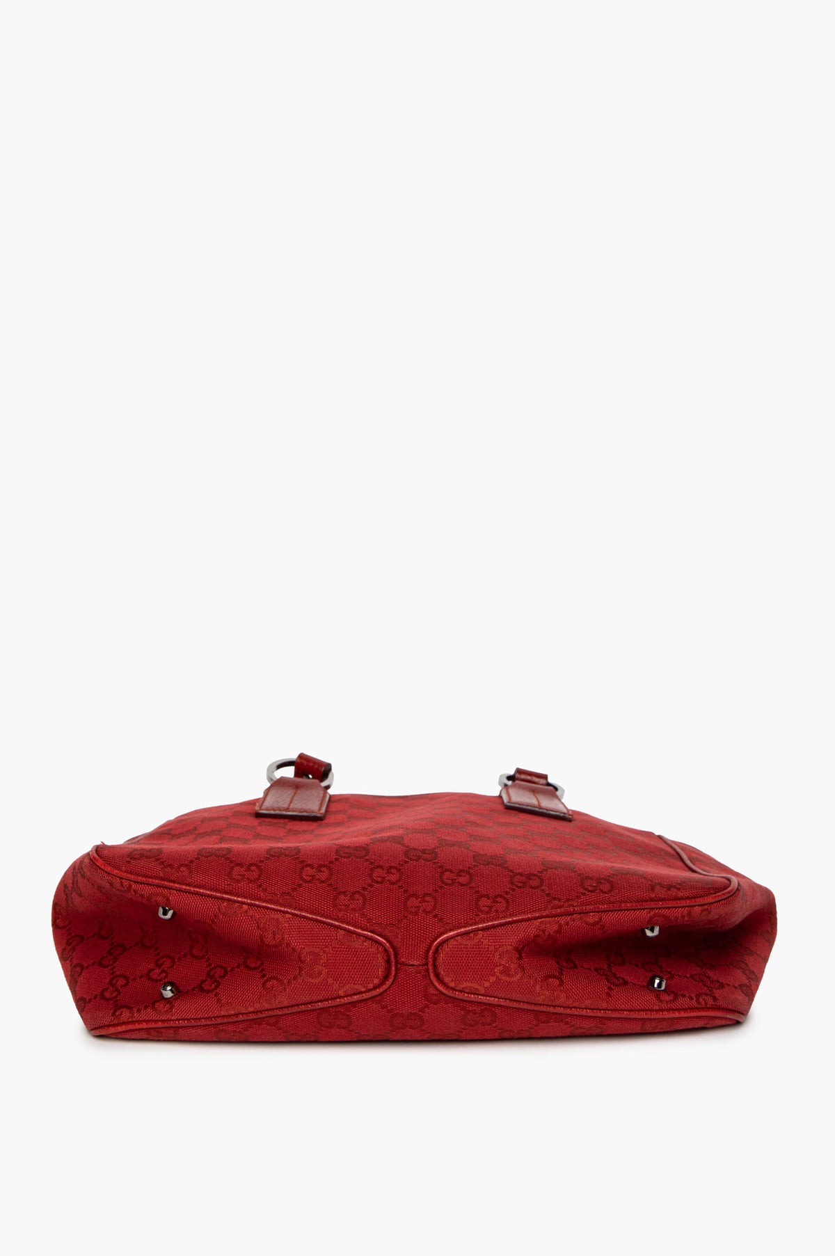 Gucci Red GG Monogram Canvas Shoulder Tote