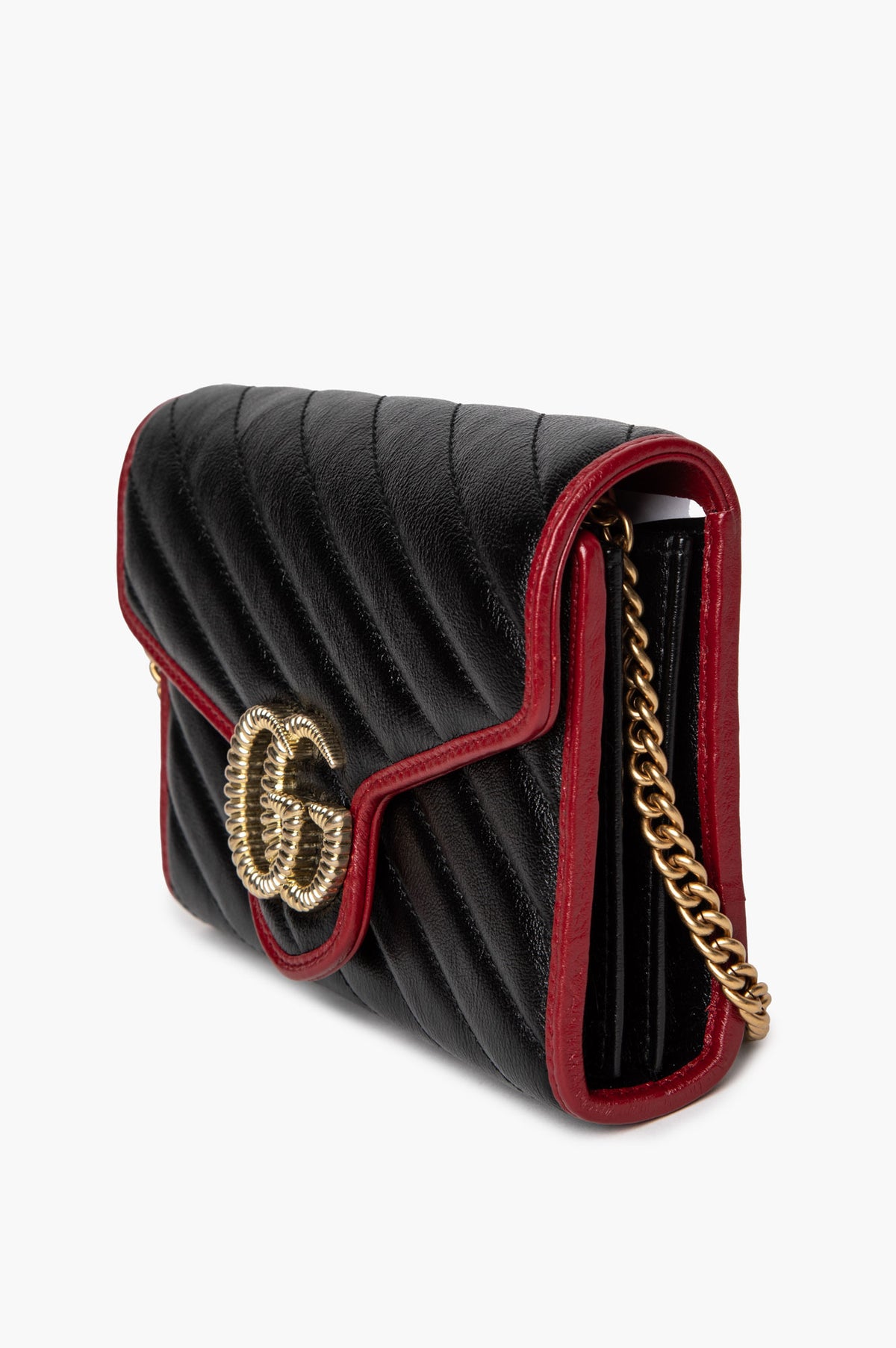 Gucci Matelessé Torchon GG Marmont Chain Wallet