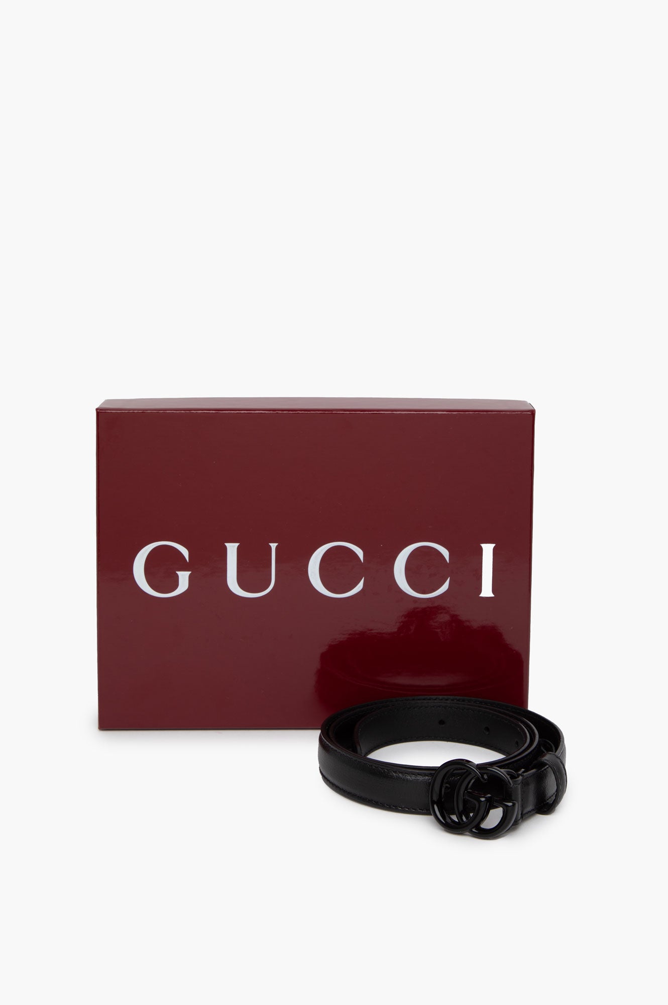 Gucci Black On Black GG 20mm Belt Size 75