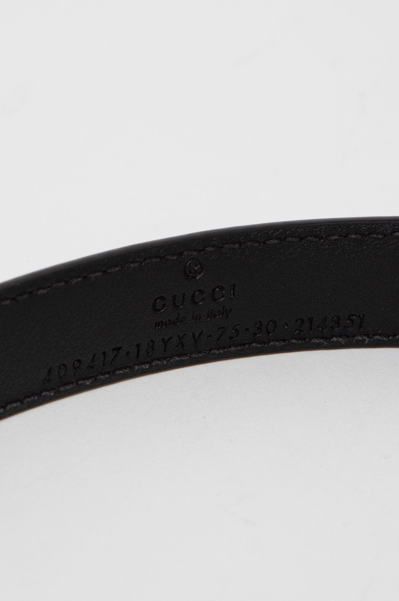 Gucci Black On Black GG 20mm Belt Size 75