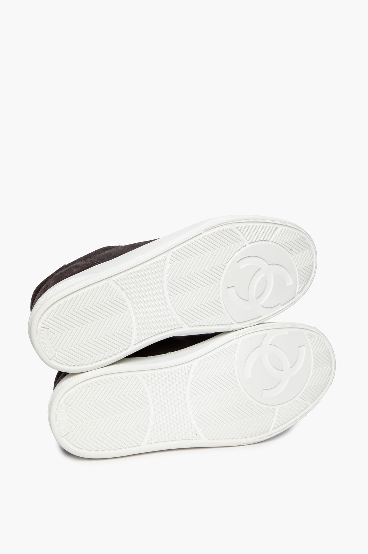 Chanel Dark Grey Suede Low Top Sneakers Size 36.5