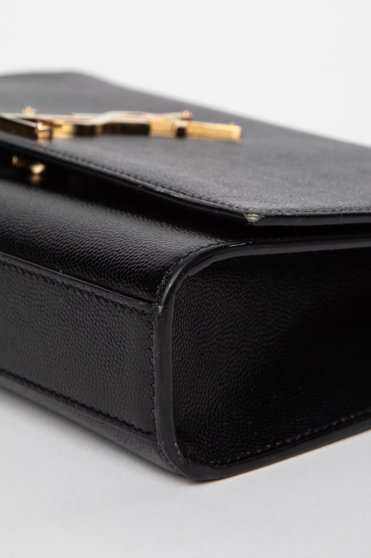Saint Laurent Black Grain de Poudre Medium Kate Bag