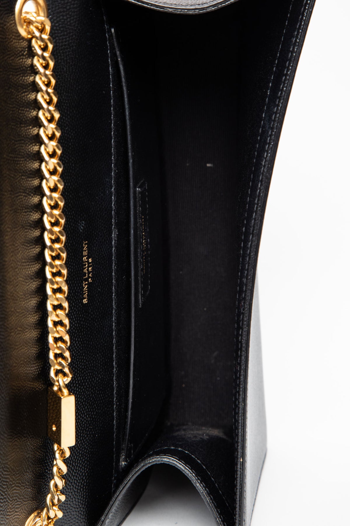 Saint Laurent Black Grain de Poudre Medium Kate Bag