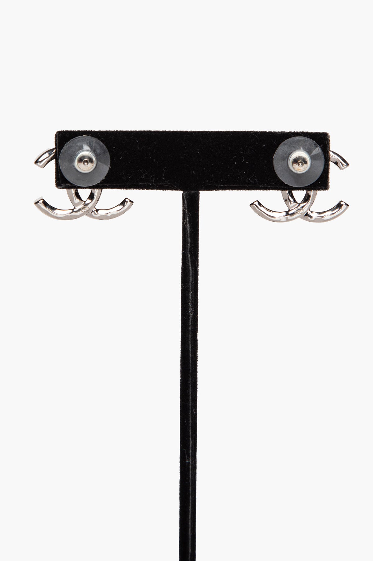 Chanel Spring 26B Silver Tone Hammered CC Earrings