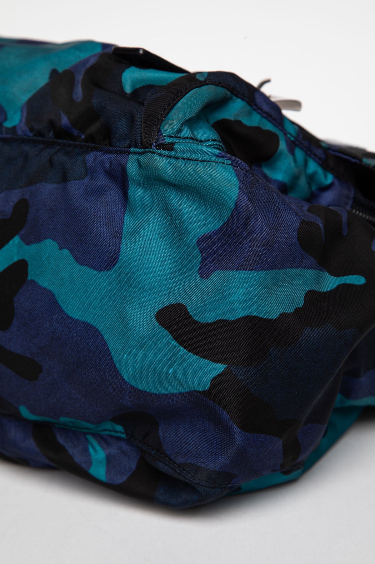 Prada Blue Camo Tessuto Nylon Messenger Bag