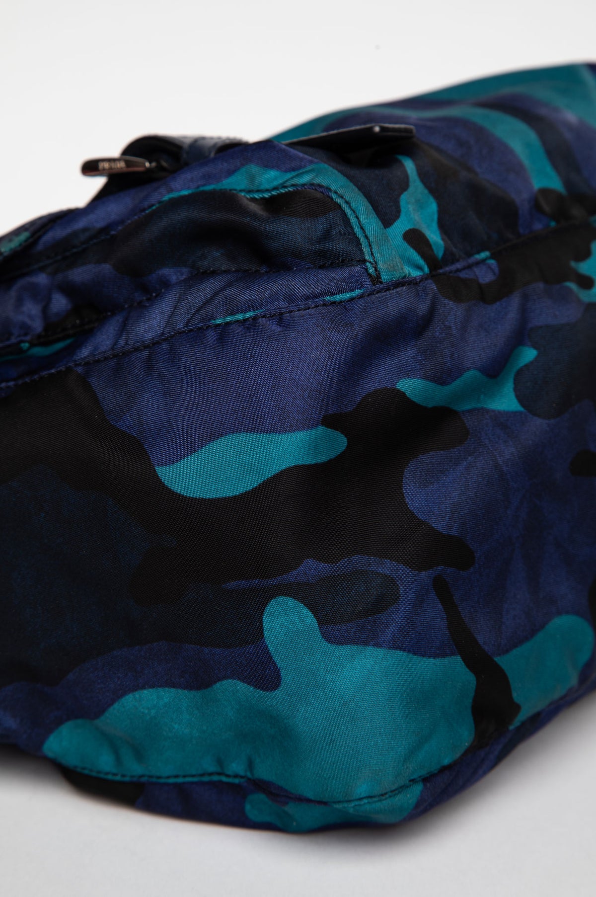 Prada Blue Camo Tessuto Nylon Messenger Bag