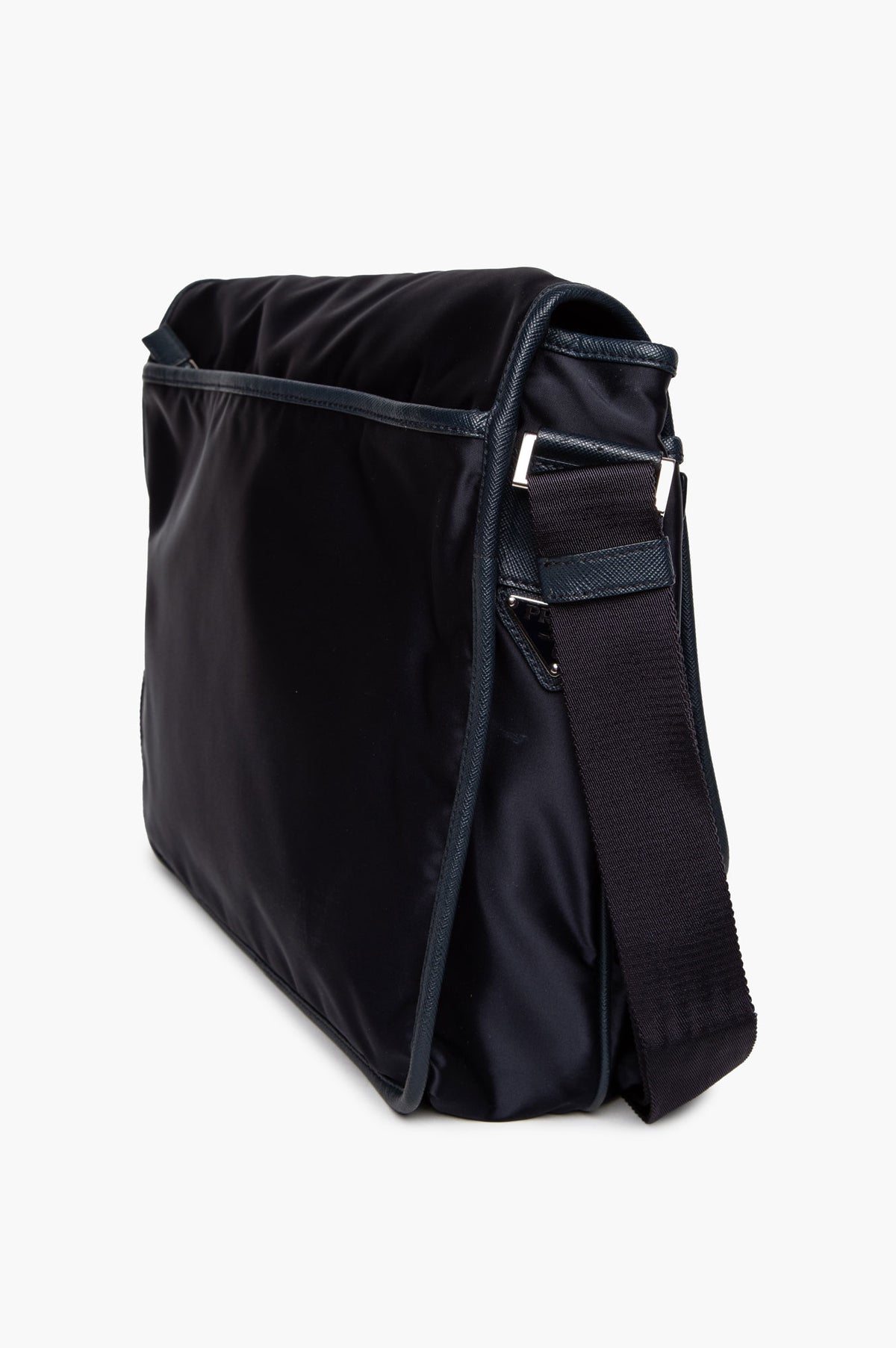 Prada Navy Tessuto Nylon Saffiano Trimmed Messenger Bag